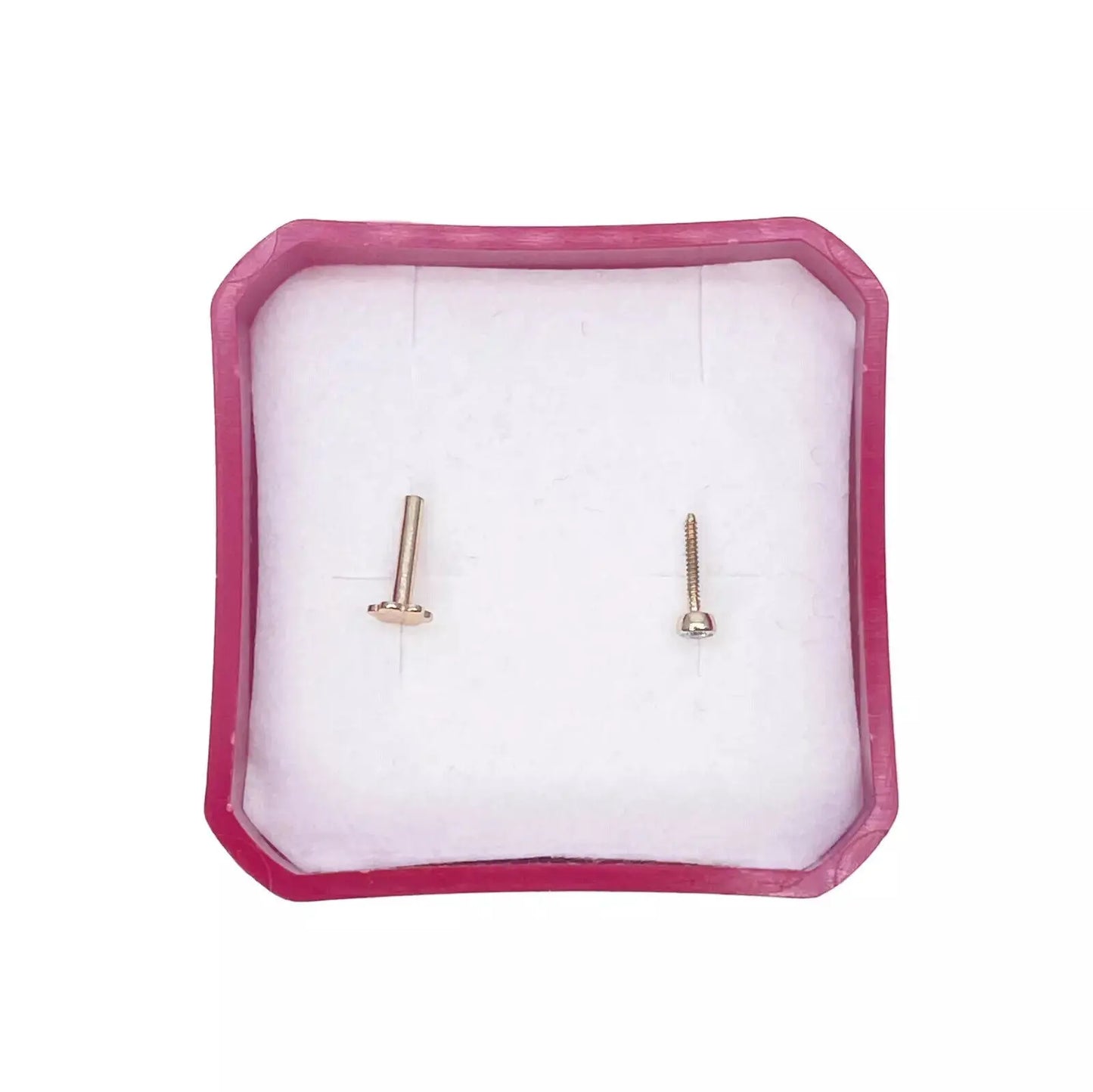 18ct Yellow & White Gold Diamond Bezel Nose Stud Pin 0.02ct 