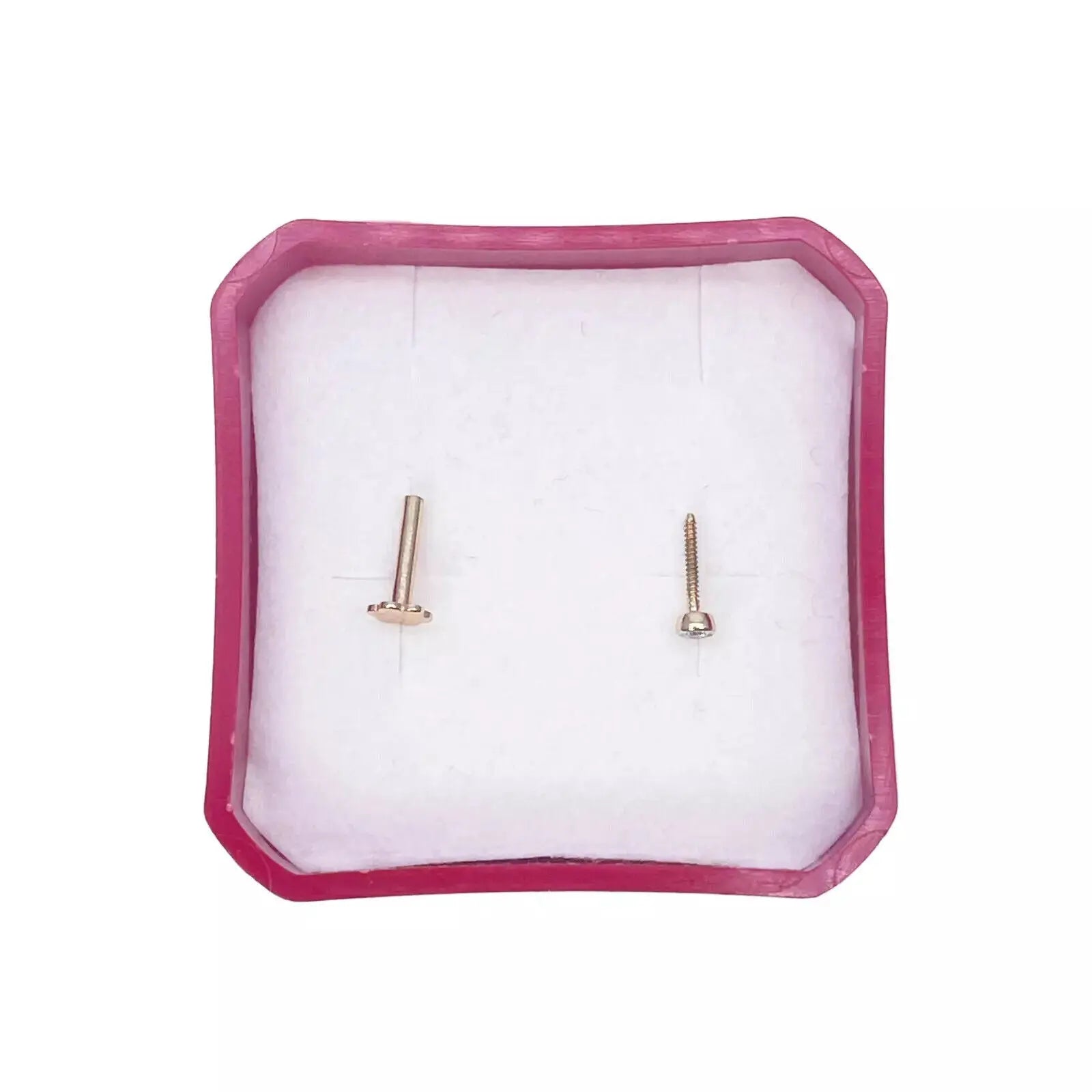 18ct Yellow & White Gold Diamond Bezel Nose Stud Pin 0.02ct 