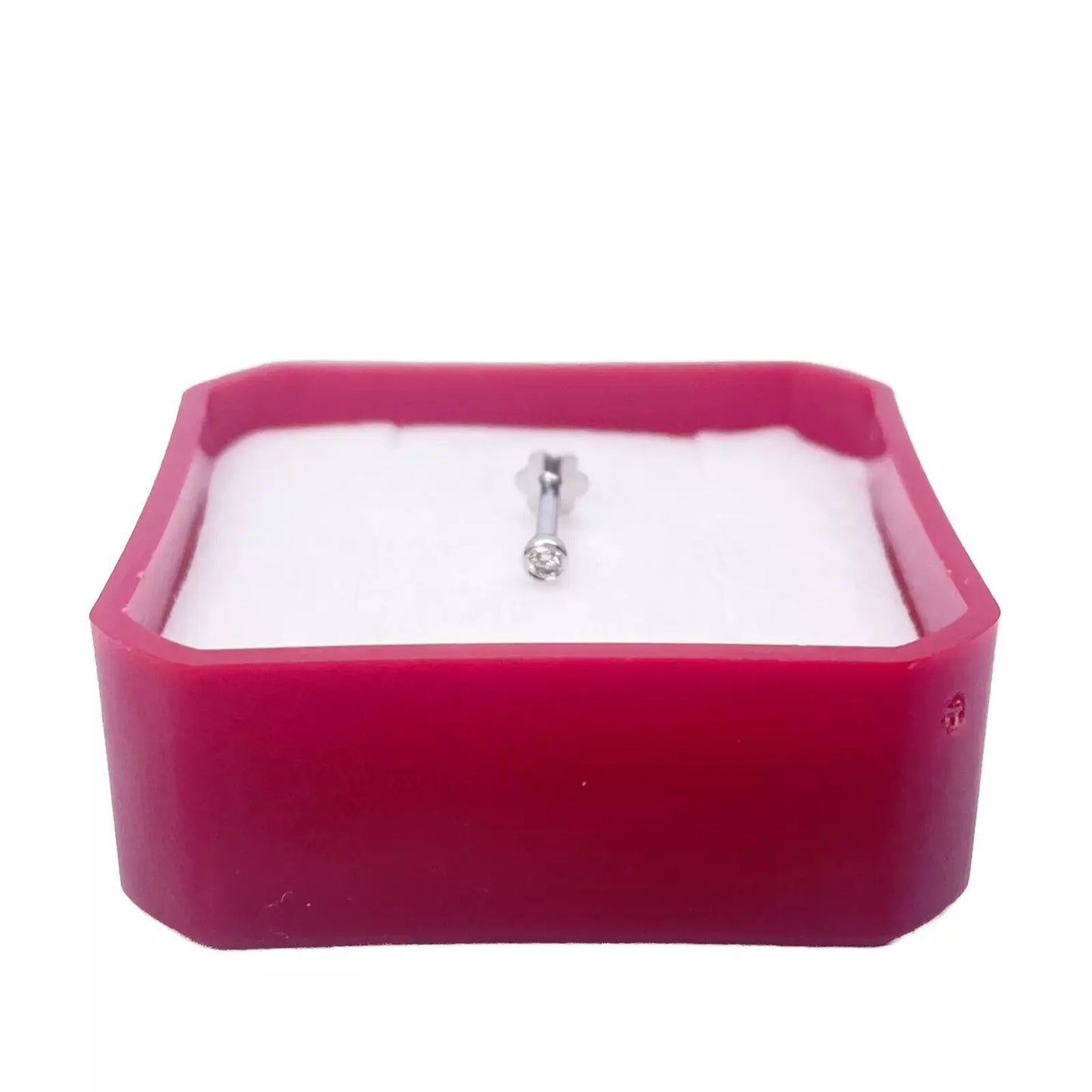 18ct Yellow & White Gold Diamond Bezel Nose Stud Pin 0.02ct 