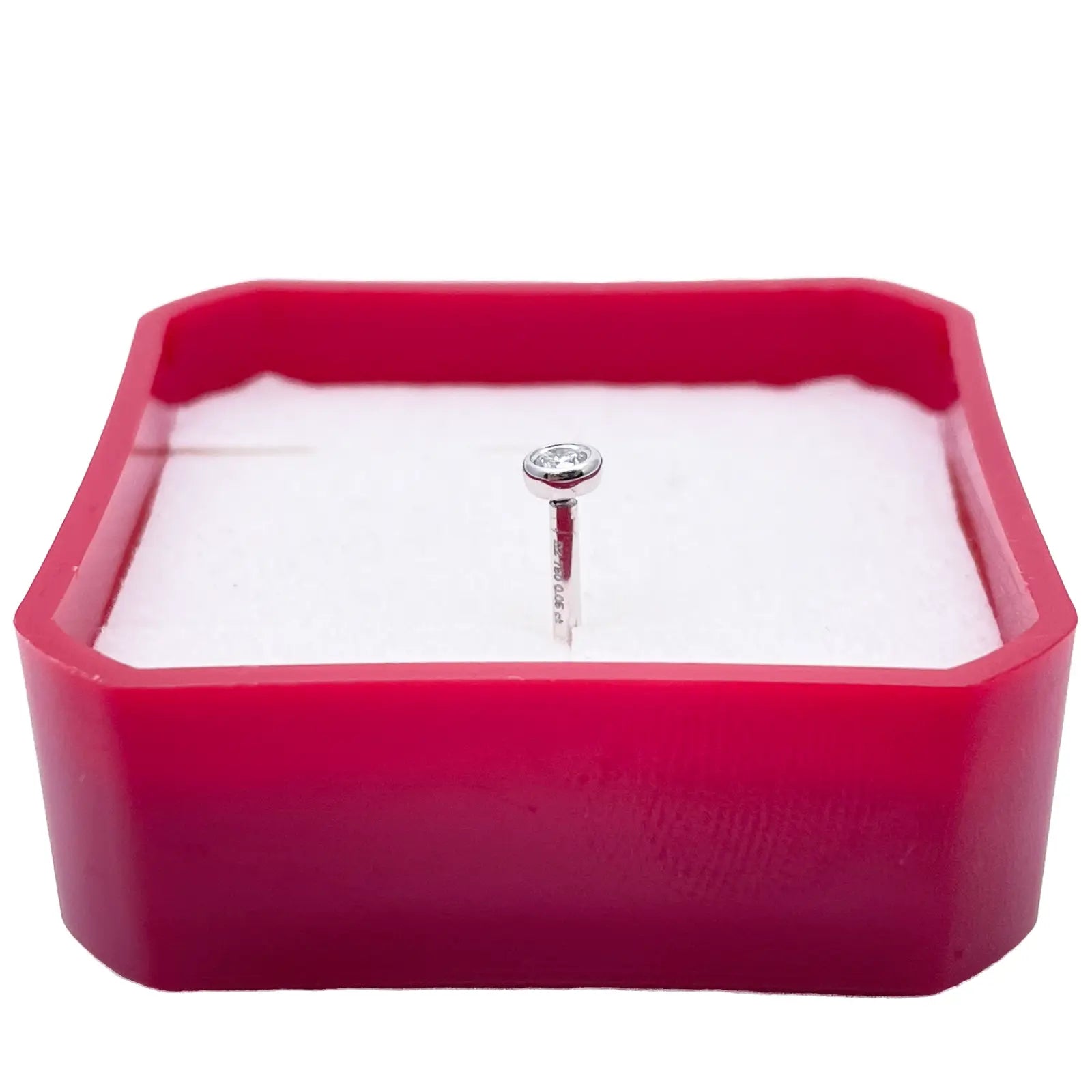 18ct Yellow & White Gold Diamond Bezel Nose Stud Pin 0.05ct 