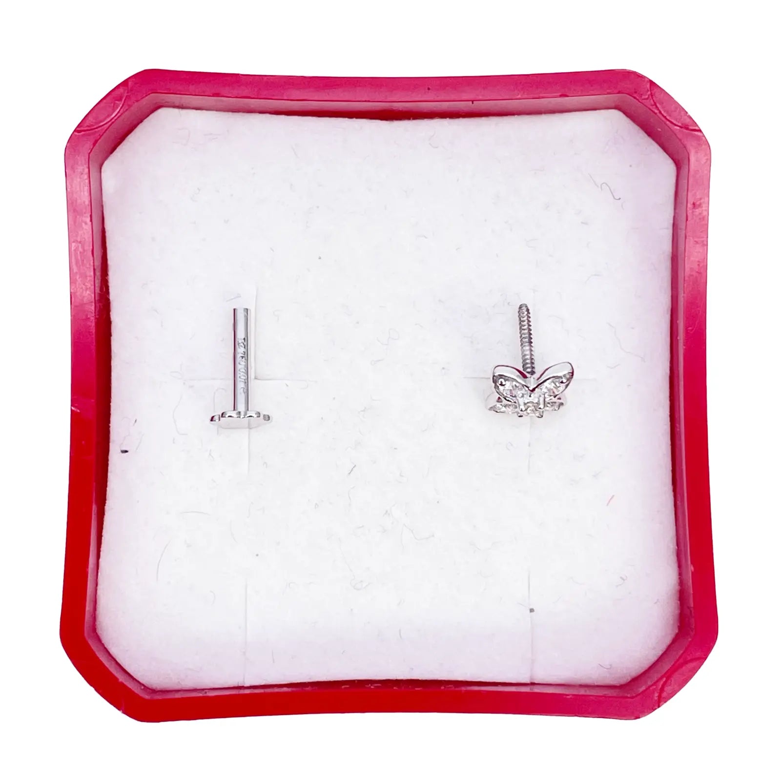 18ct Yellow, White or Rose Gold Natural Round Diamond Five Stone Flower Nose Stud 0.07ct 