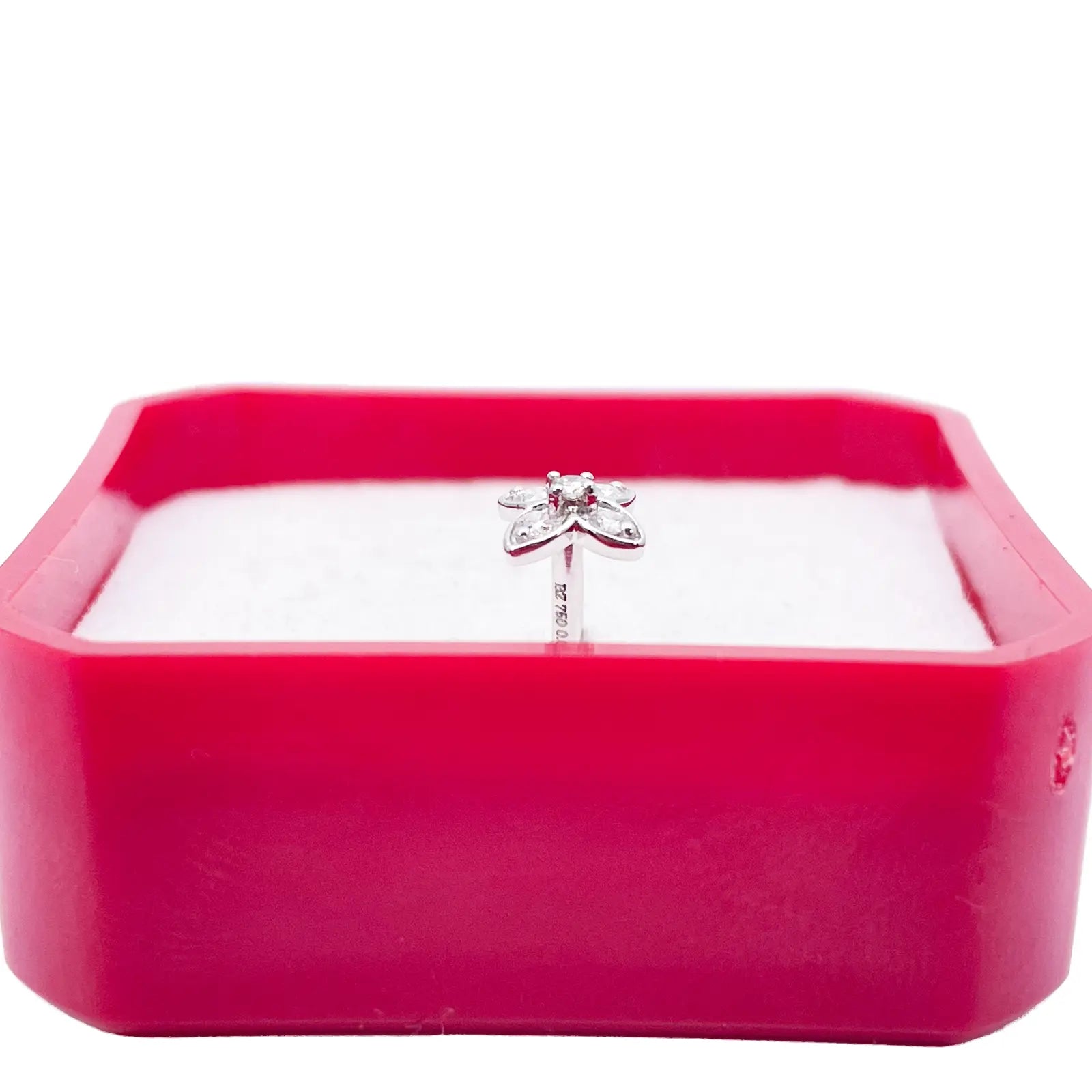 18ct Yellow, White or Rose Gold Natural Round Diamond Five Stone Flower Nose Stud 0.07ct 