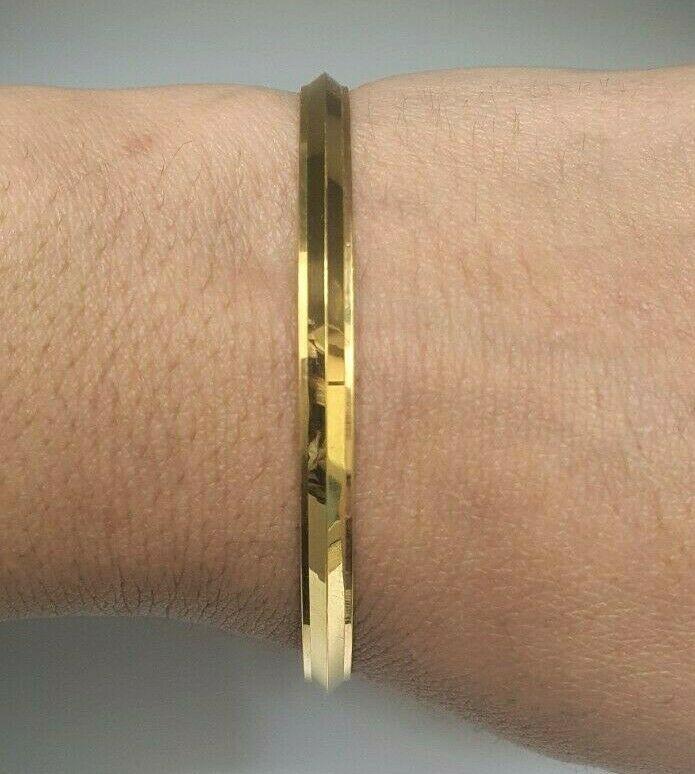 22ct Yellow Gold Men's / Ladies Cuff or Kada Bangle 4.2 mm Wide 25.5 Grams