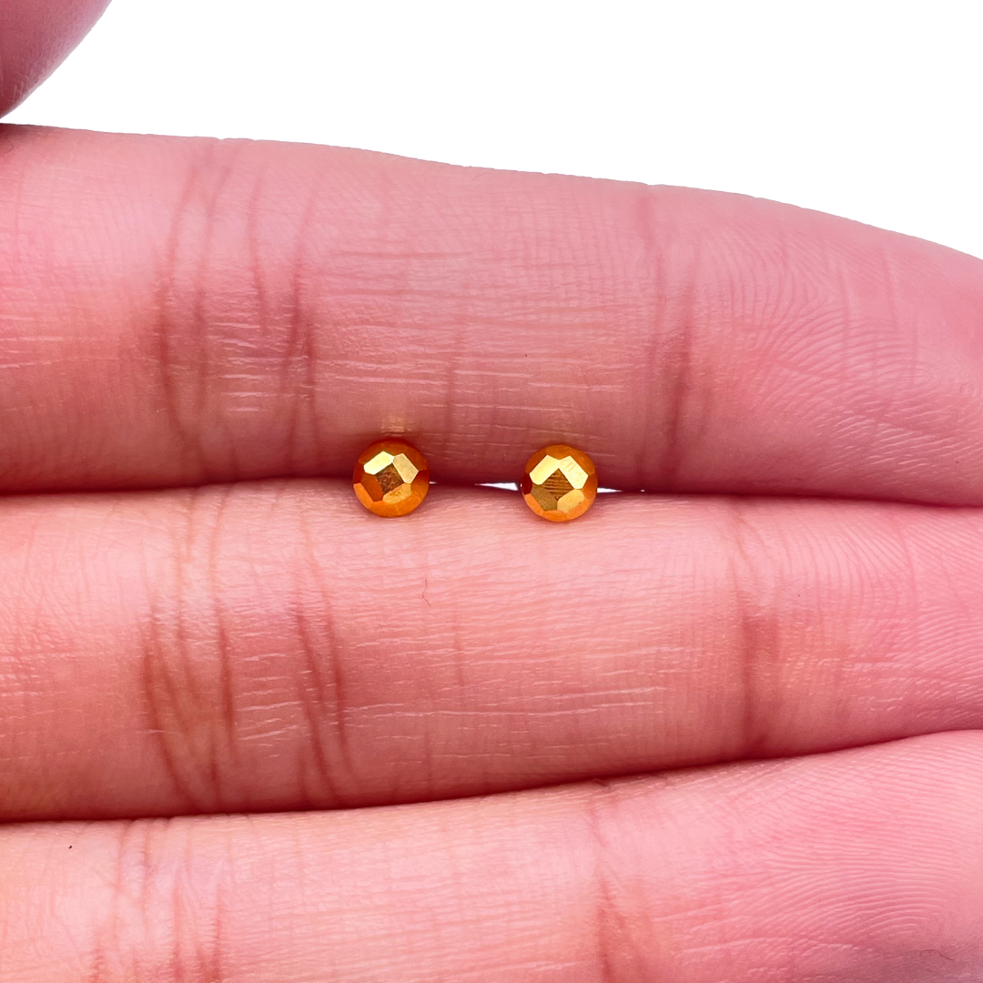 22ct Yellow Plain Gold Children's Stud Earrings Set Child Friendly 3.0mm