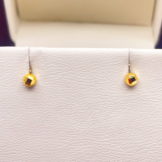 22ct Yellow Plain Gold Children's Stud Earrings Set Child Friendly 3.0mm