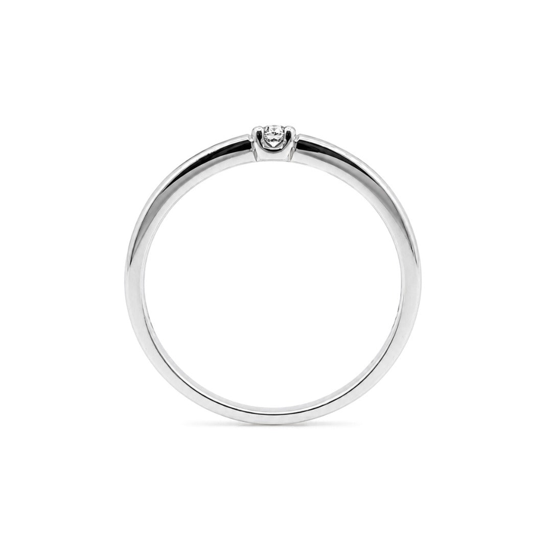 14ct White Gold One Diamond Band 0.05cts 1.7 mm