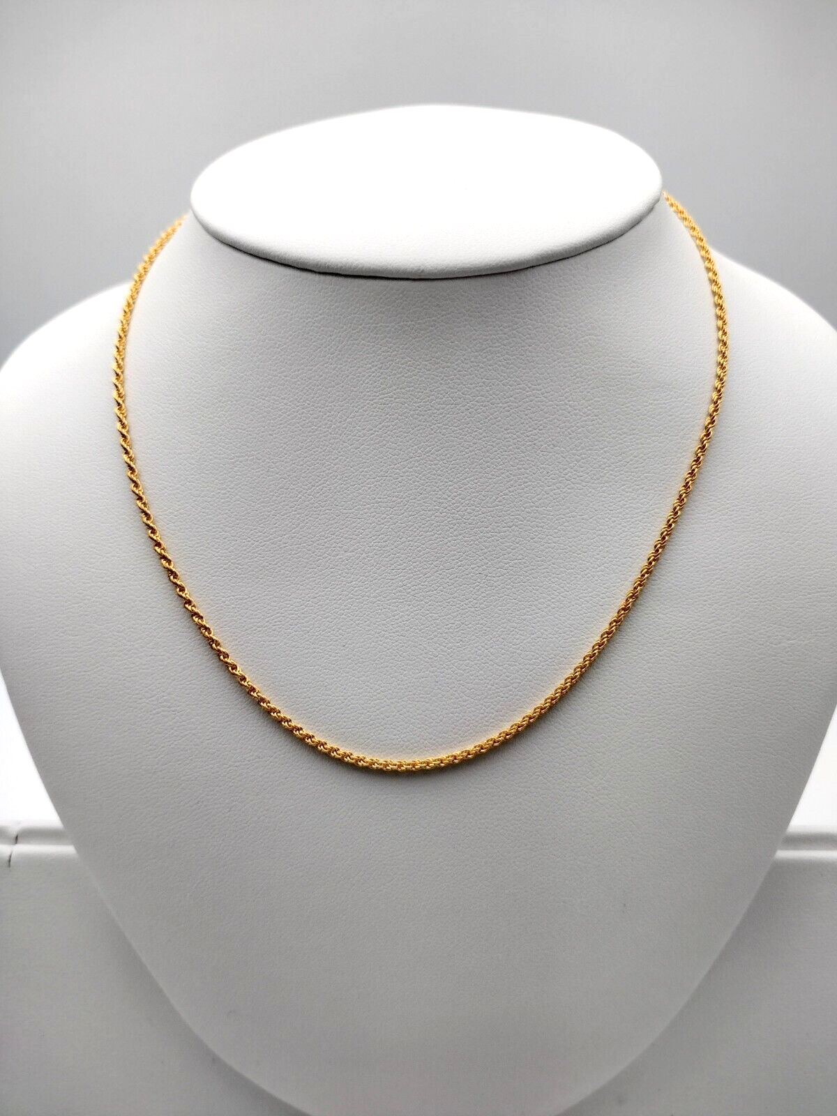 22ct Yellow Gold Mens/Ladies Rope Chain Necklace 16'' inches