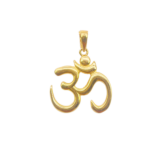22ct Gold Classic Om Pendant High Polished 20x14mm 