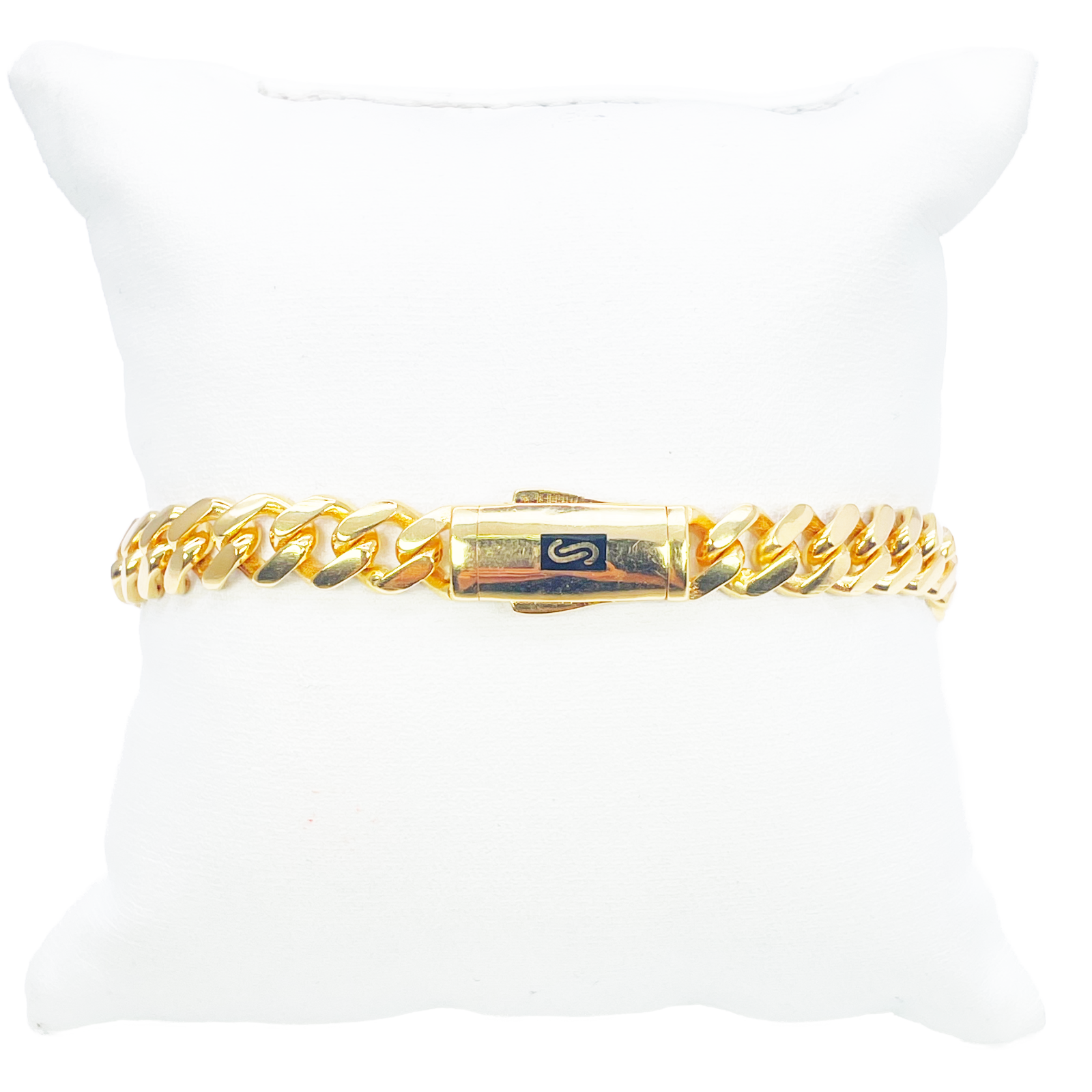 22ct Gold Cuban Bracelet Curb Link Lightweight 8 Inches 7.6mm Wide 