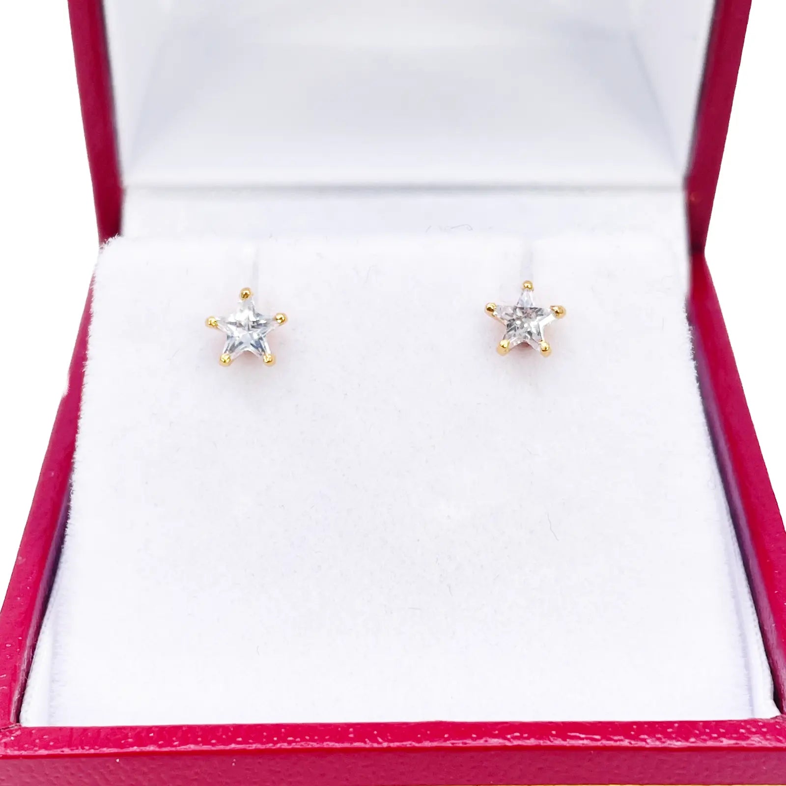 22ct Gold Cubic Zirconia Star Childrens Stud Earrings 4.8mm 