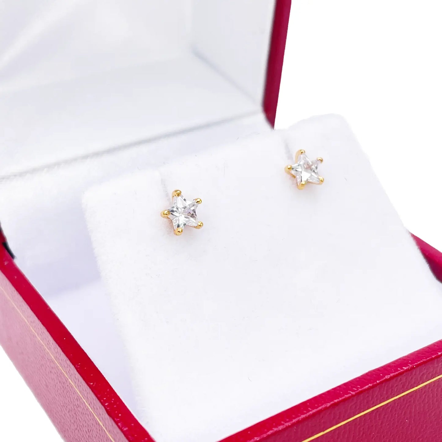 22ct Gold Cubic Zirconia Star Childrens Stud Earrings 4.8mm 