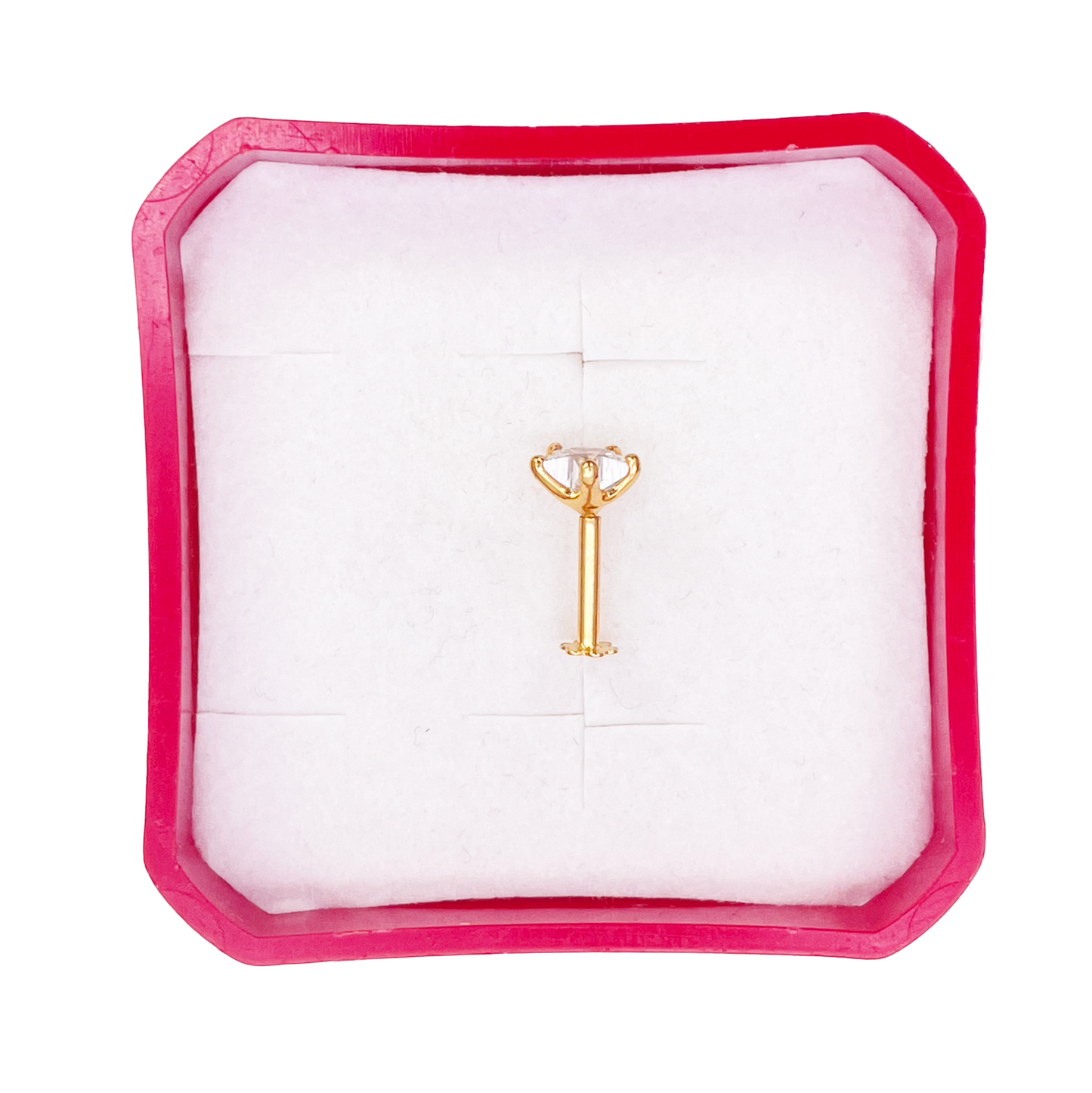 22ct Gold Cubic Zirconia Star Nose Stud/Pin 5.3mm Width 