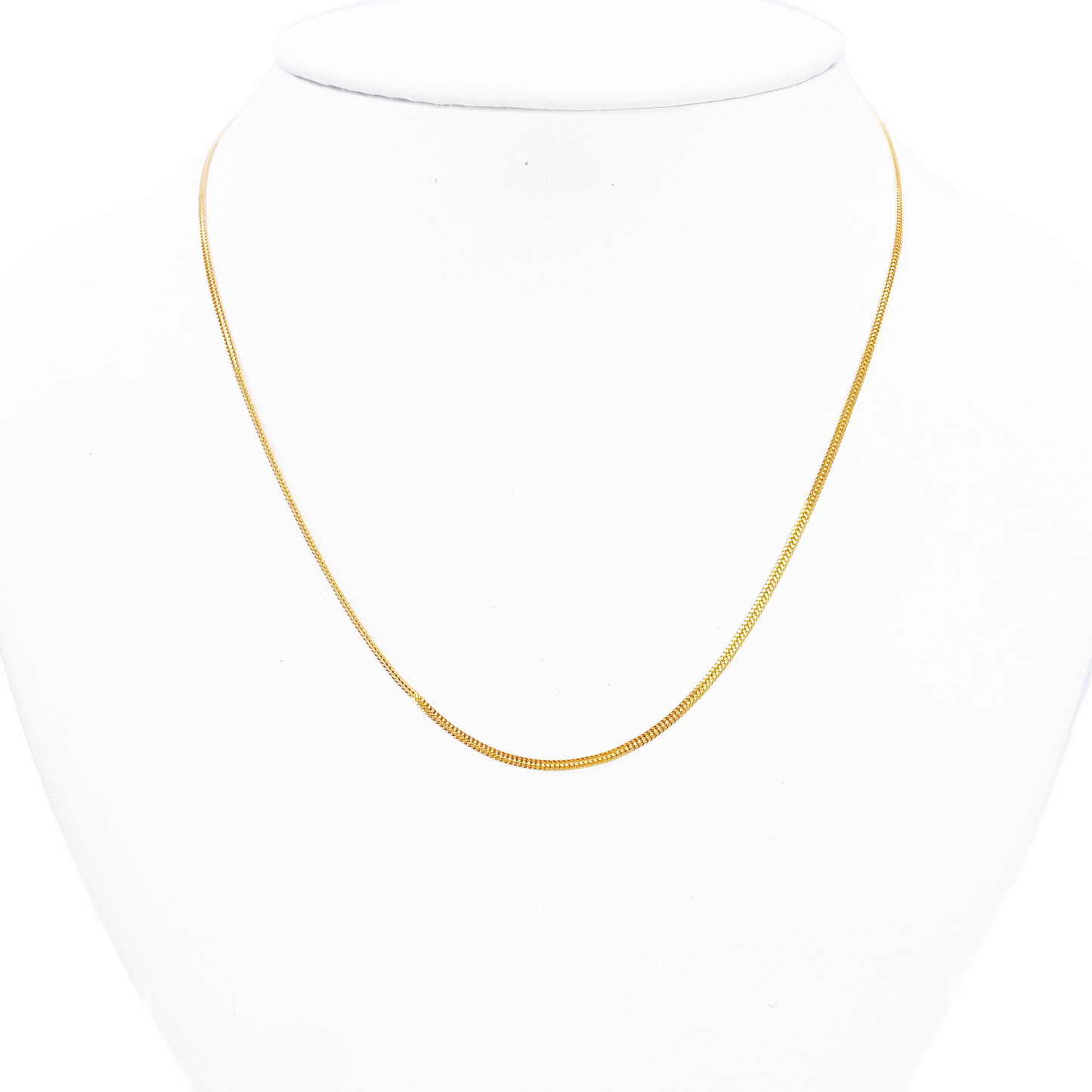 22ct Gold Herringbone Chain Lightweight Flat Necklace 18 Inches 1.3mm Width 