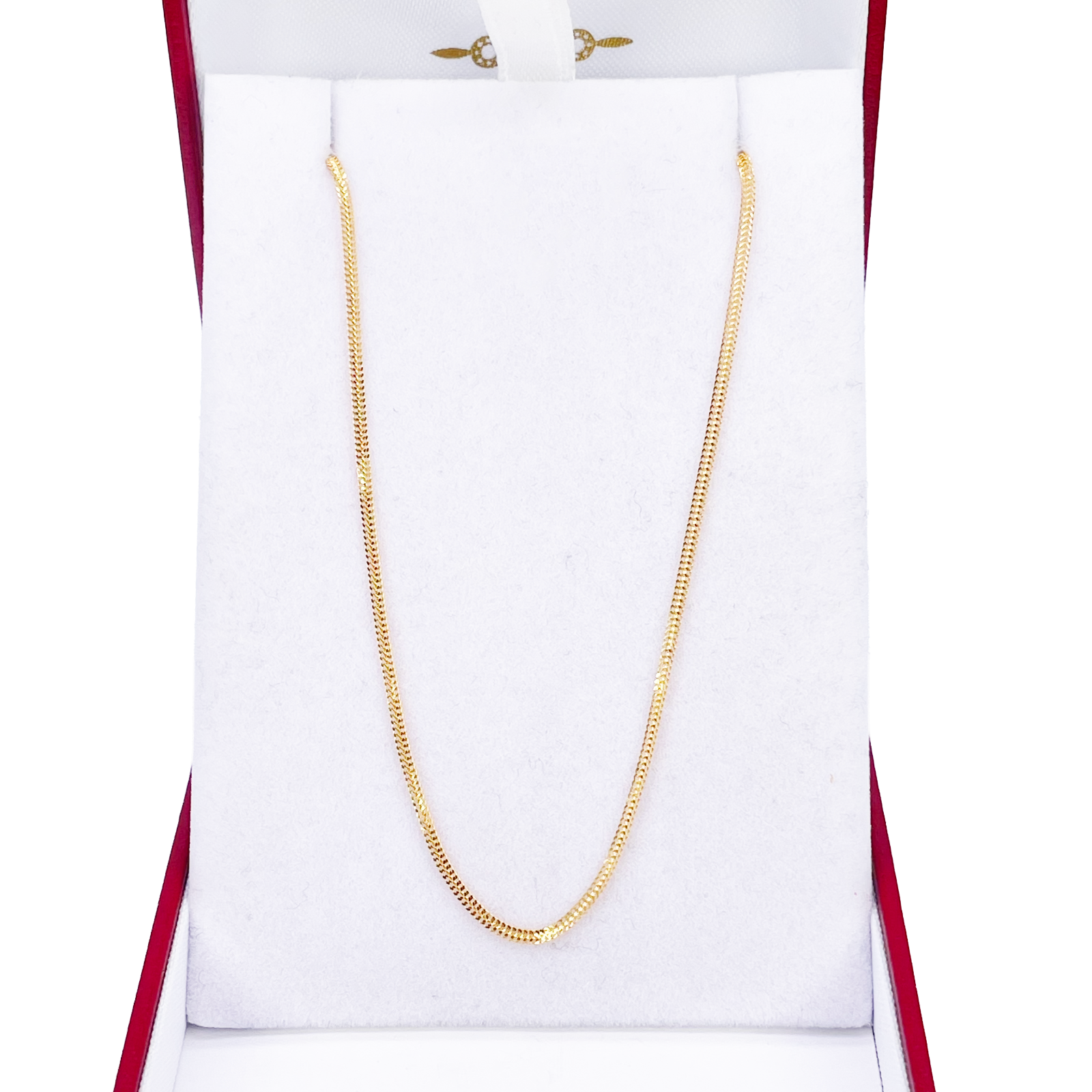 22ct Gold Herringbone Chain Lightweight Flat Necklace 18 Inches 1.3mm Width 