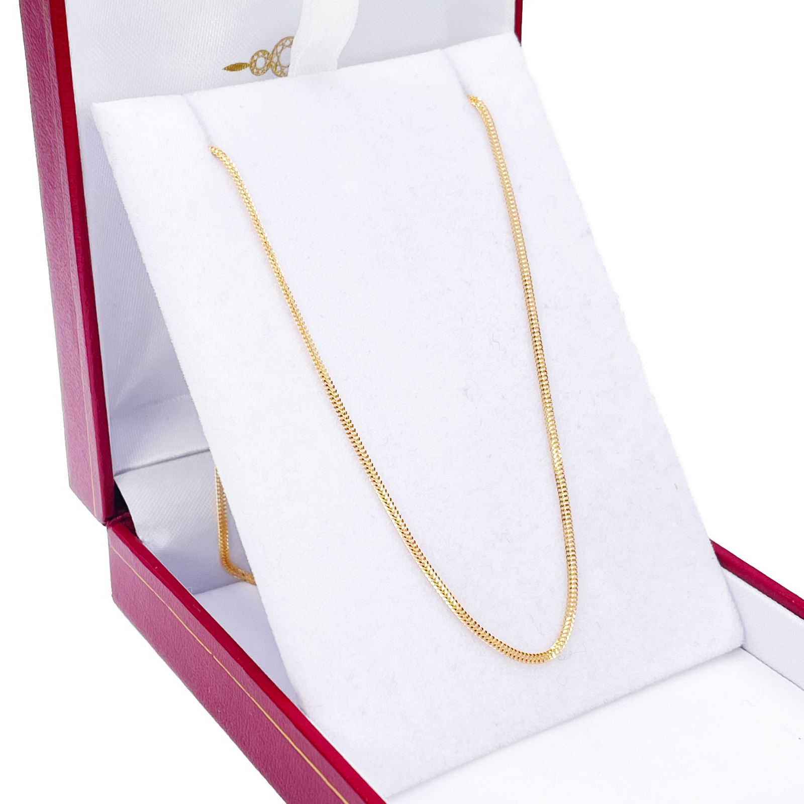 22ct Gold Herringbone Chain Lightweight Flat Necklace 18 Inches 1.3mm Width 