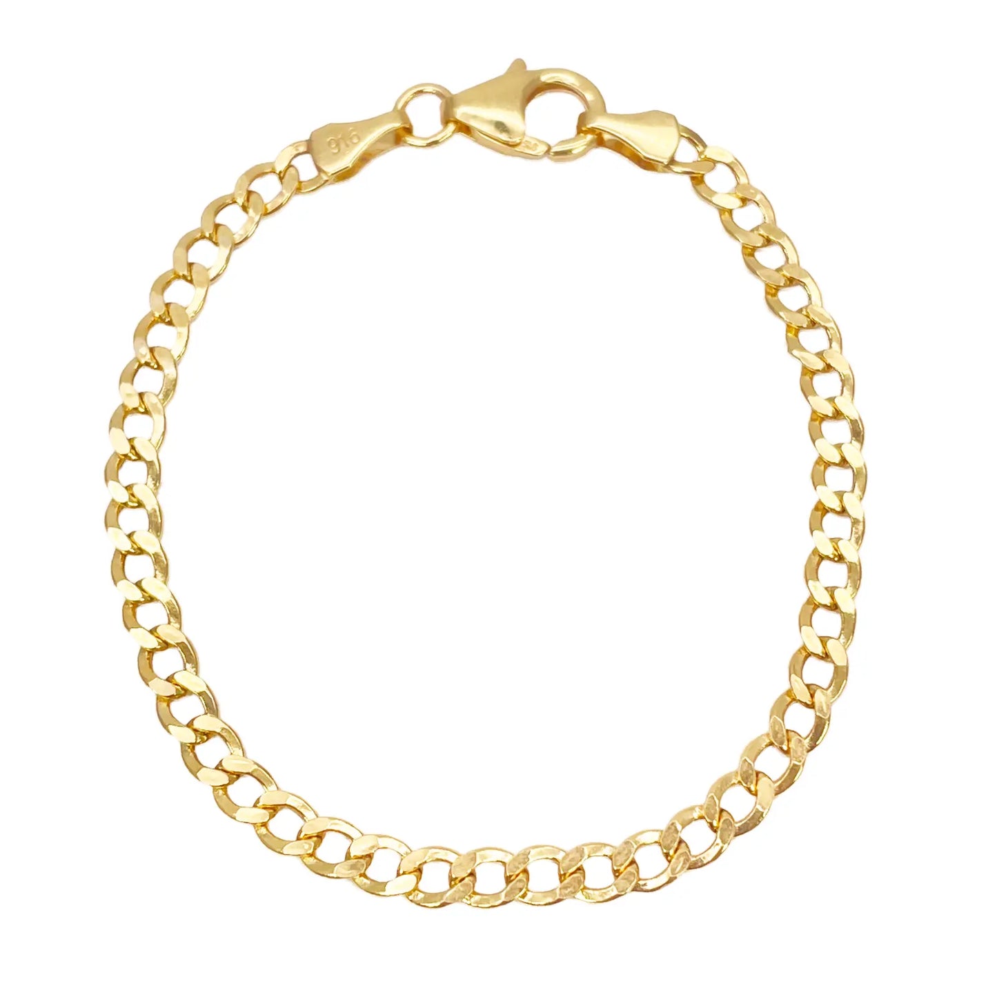 22ct Gold Kids Bracelet Curb link 5.7 Inches 3.4mm Width 