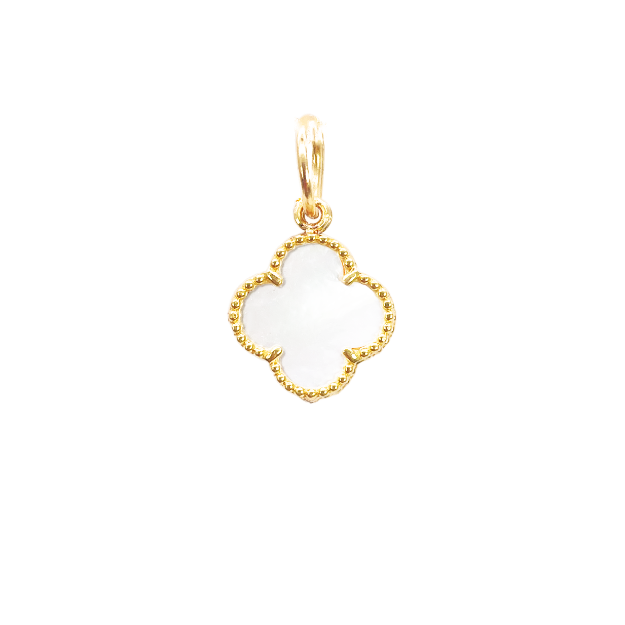 22ct Gold Mother Of Pearl Clover Pendant - 13mm Width 