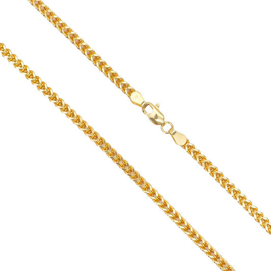 22ct Gold Necklace Foxtail Lightweight High Polished Chain 20 Inches 3mm Width 
