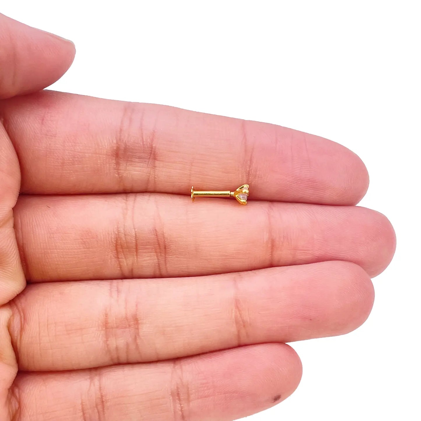 22ct Gold Star Tiny Nose Stud/Pin 3.8mm Width