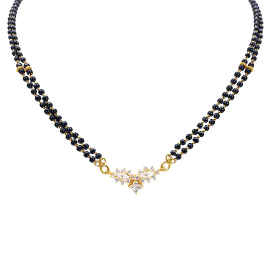 22ct Yellow Gold 2 Strand Sparkly Beaded Mangalsutra Necklace 16Inches  Mangalsutra Chains