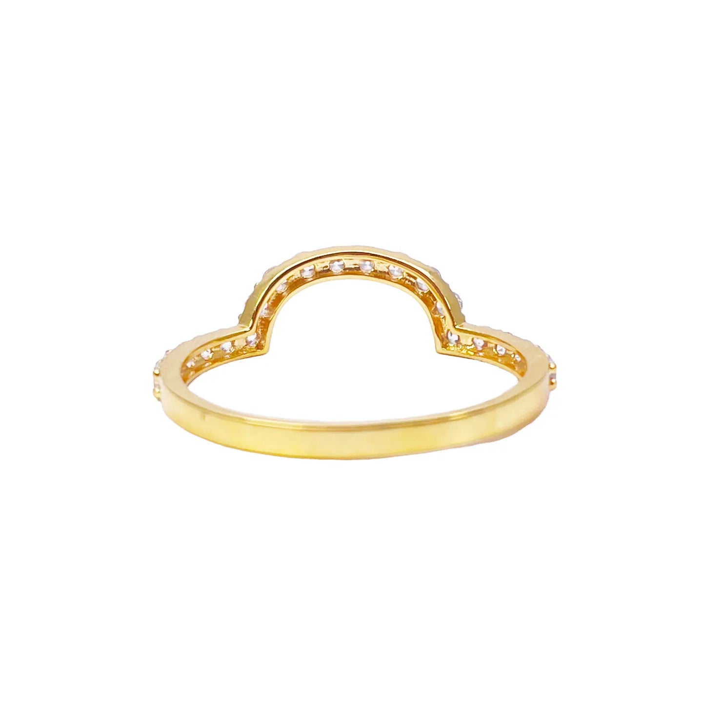 22ct Yellow Gold 4-Claw Cubic Zirconia Cushion Half Eternity Engagement Ring & Matching Band 