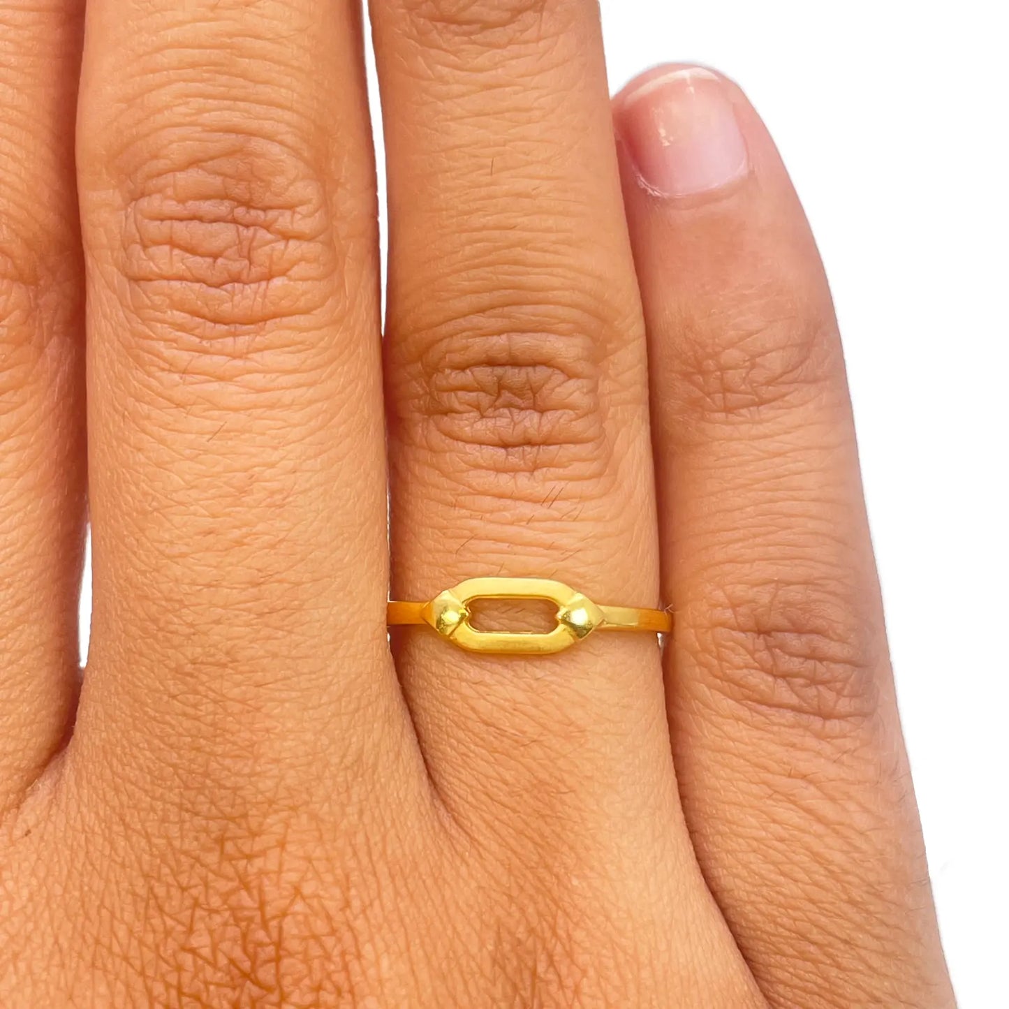 22ct Yellow Gold Beautiful Polished & Matt Minimalist Designed Ring 