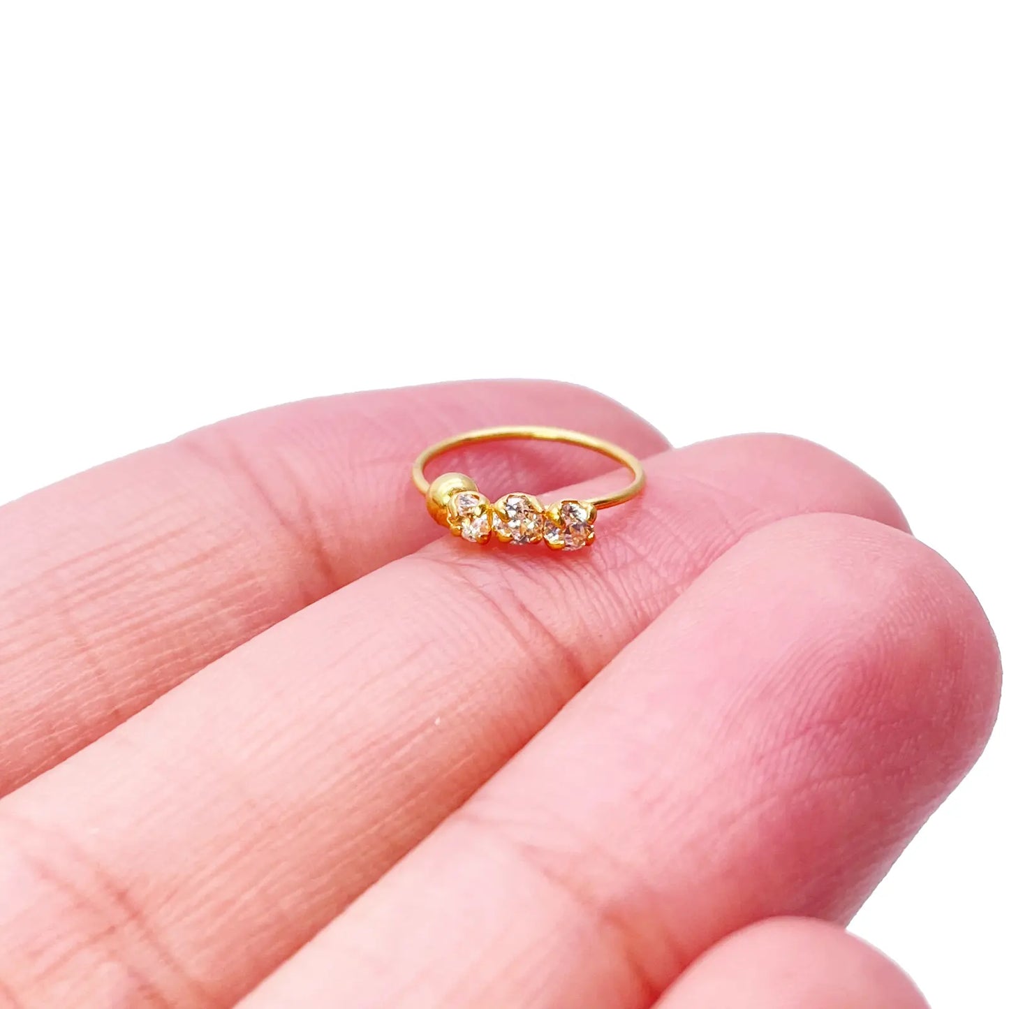 22ct Yellow Gold Beautiful Tiny Hoop Huggie Nose Hoop Huggie Ring 8.4mm Diameter 