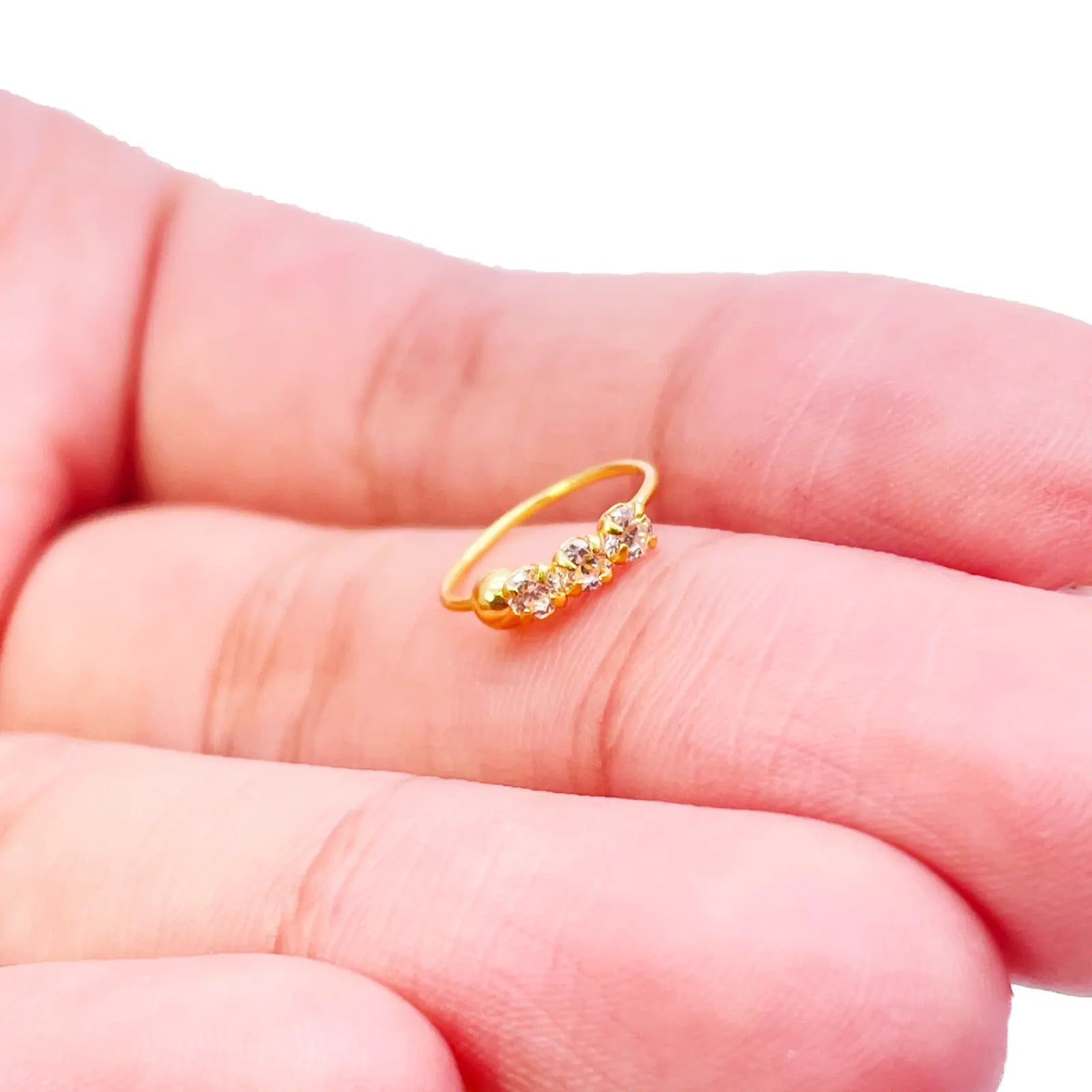 22ct Yellow Gold Beautiful Tiny Hoop Huggie Nose Hoop Huggie Ring 8.4mm Diameter 