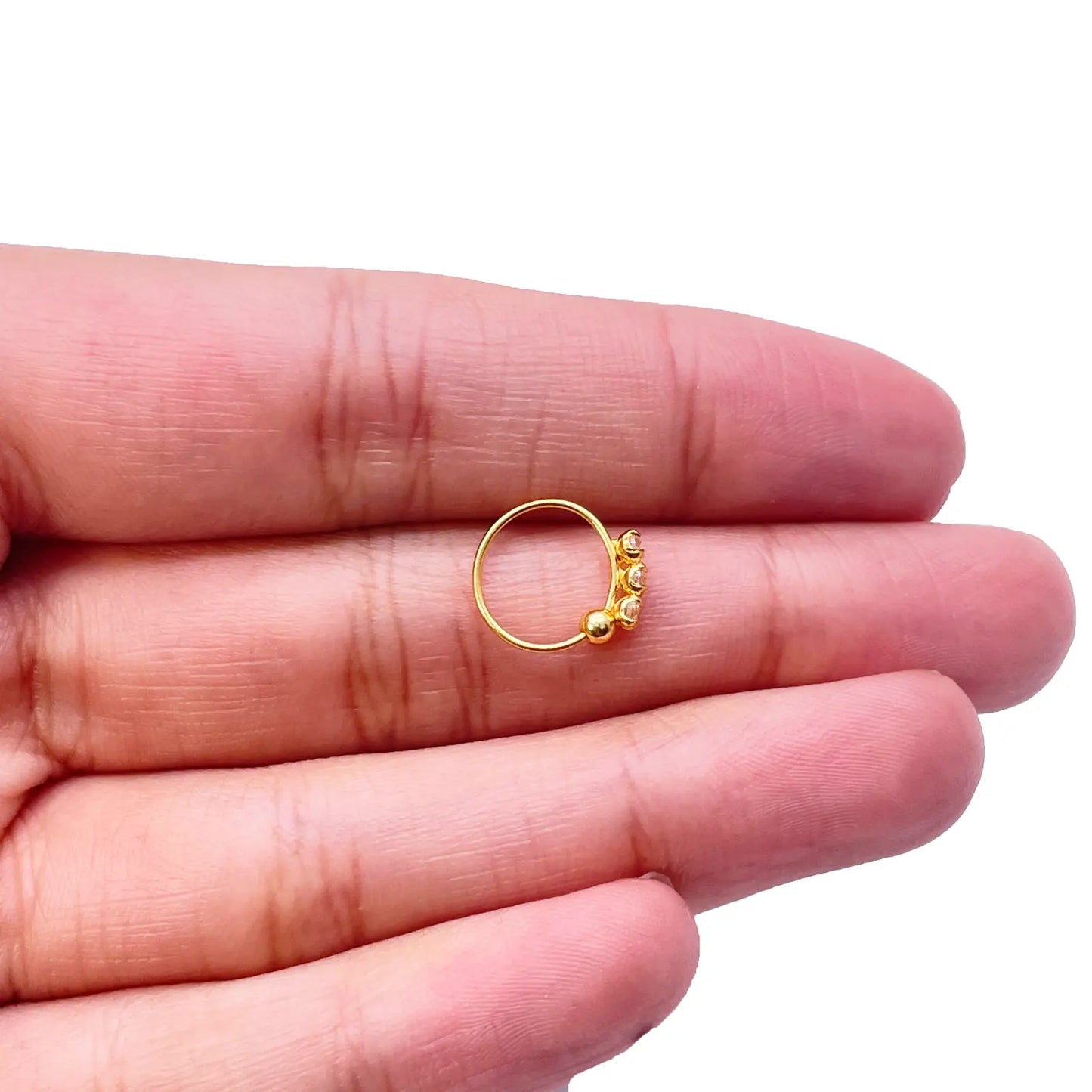 22ct Yellow Gold Beautiful Tiny Hoop Huggie Nose Hoop Huggie Ring 8.4mm Diameter 
