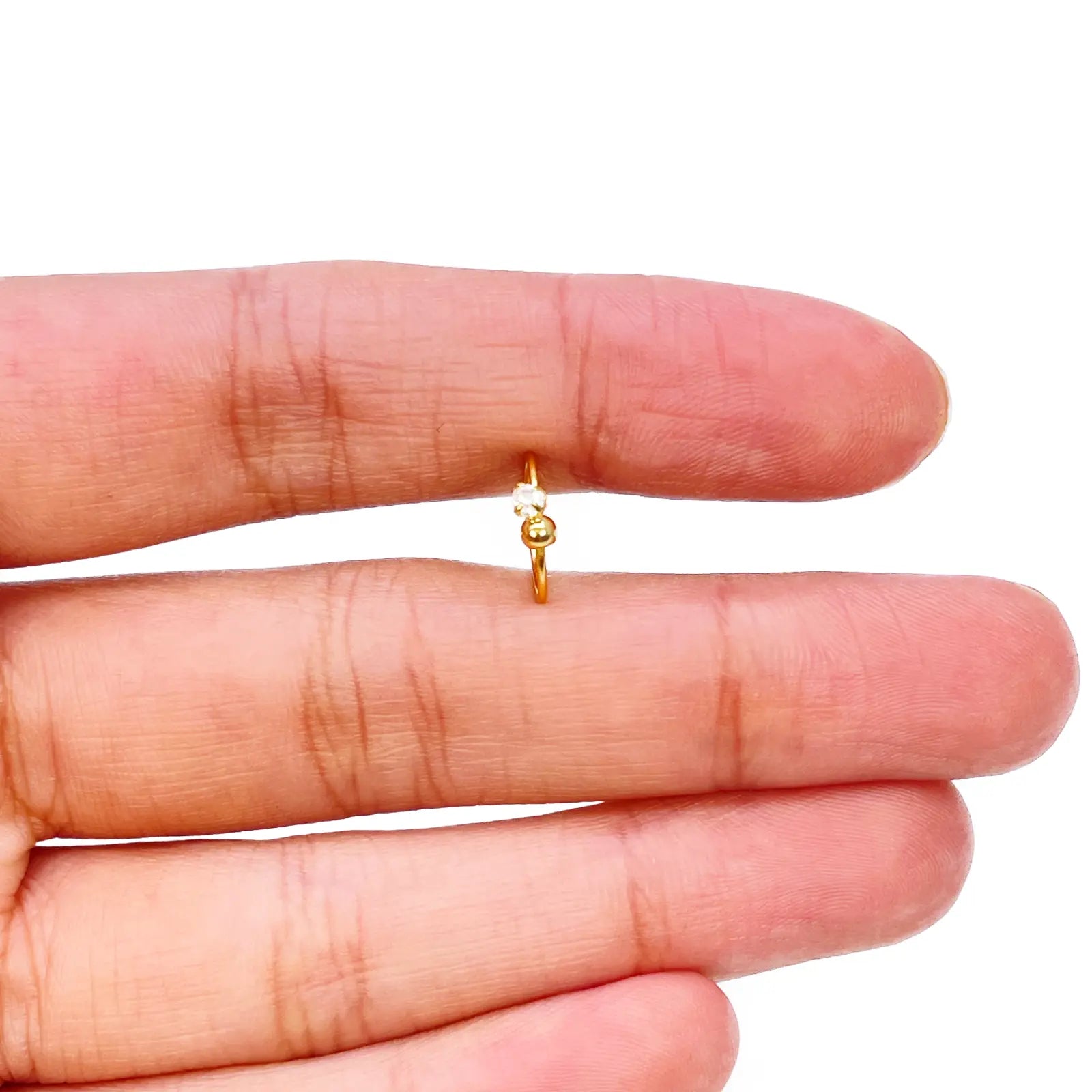 22ct Yellow Gold Beautiful Tiny Hoop Huggie Nose Hoop Huggie Ring 8.8mm 