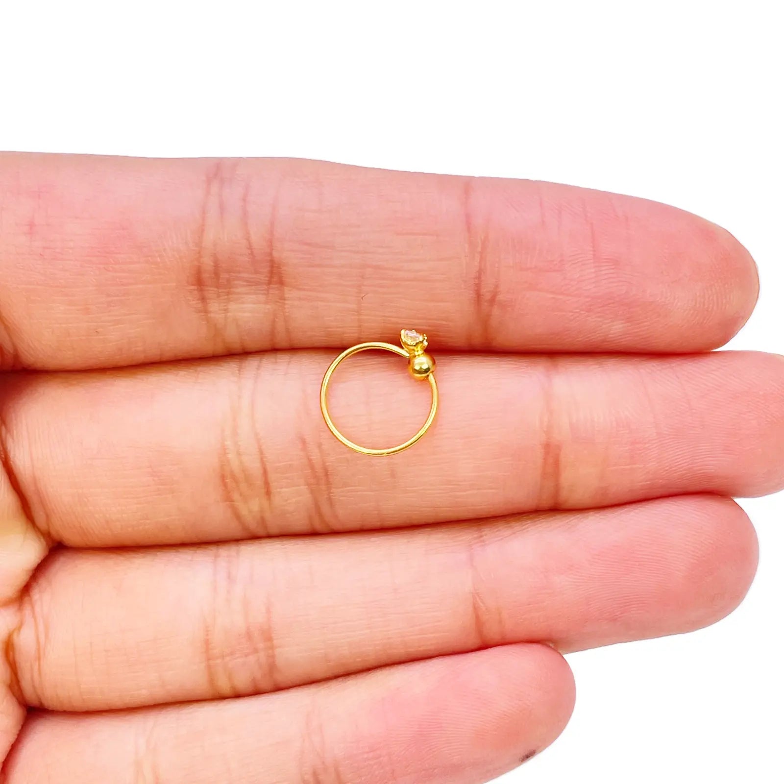 22ct Yellow Gold Beautiful Tiny Hoop Huggie Nose Hoop Huggie Ring 8.8mm 