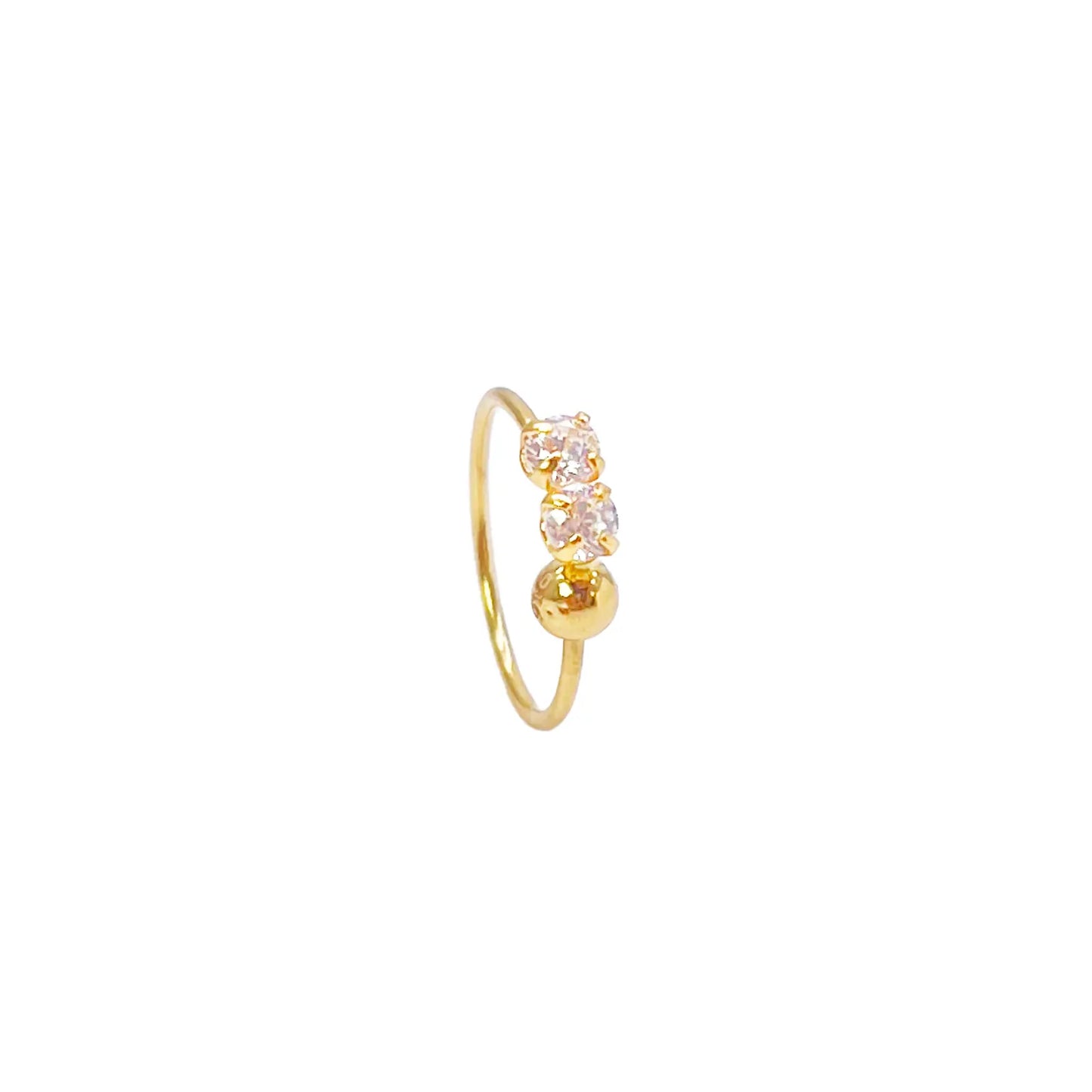 22ct Yellow Gold Beautiful Tiny Hoop Huggie Nose Hoop Huggie Ring 9mm 