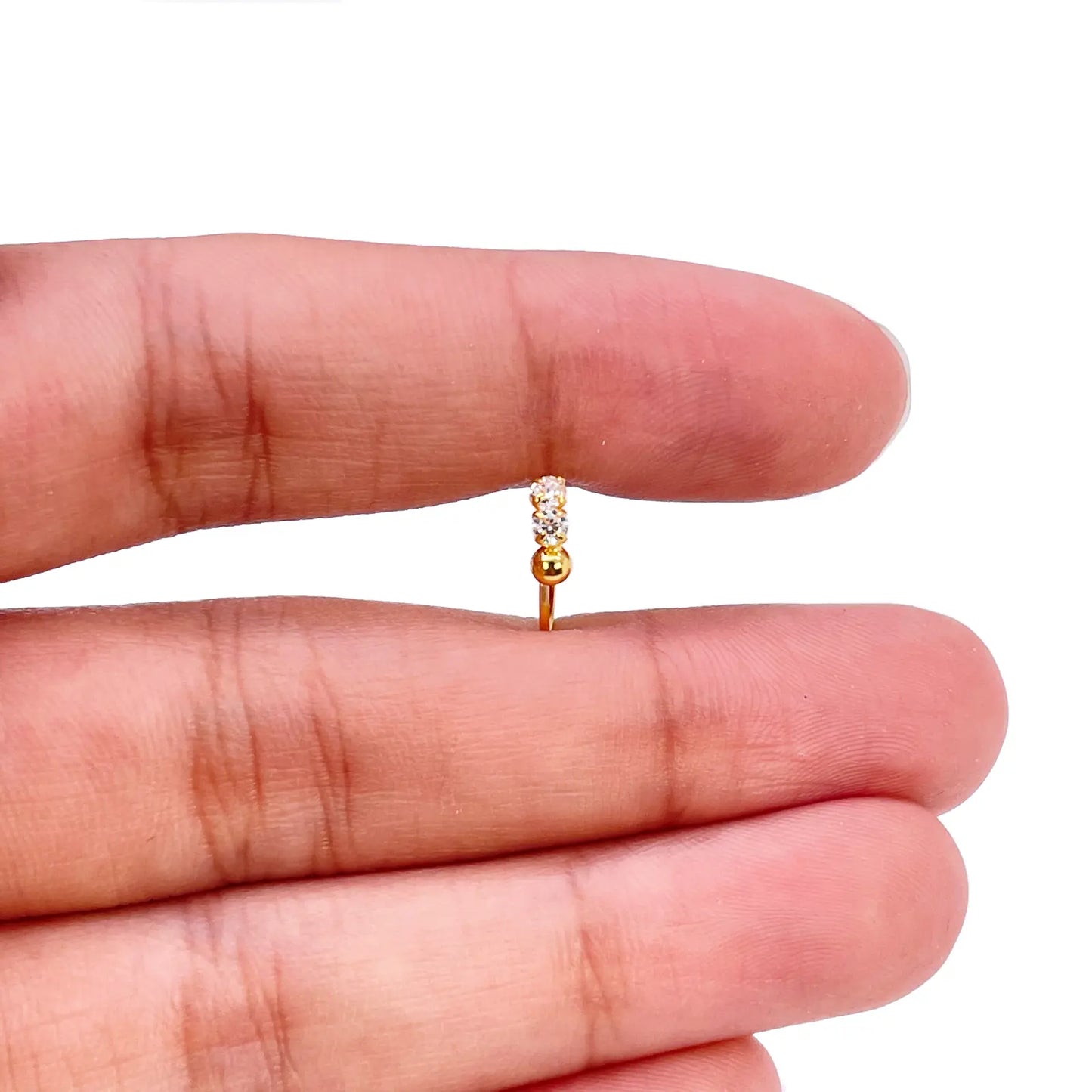 22ct Yellow Gold Beautiful Tiny Hoop Huggie Nose Hoop Huggie Ring 9mm 