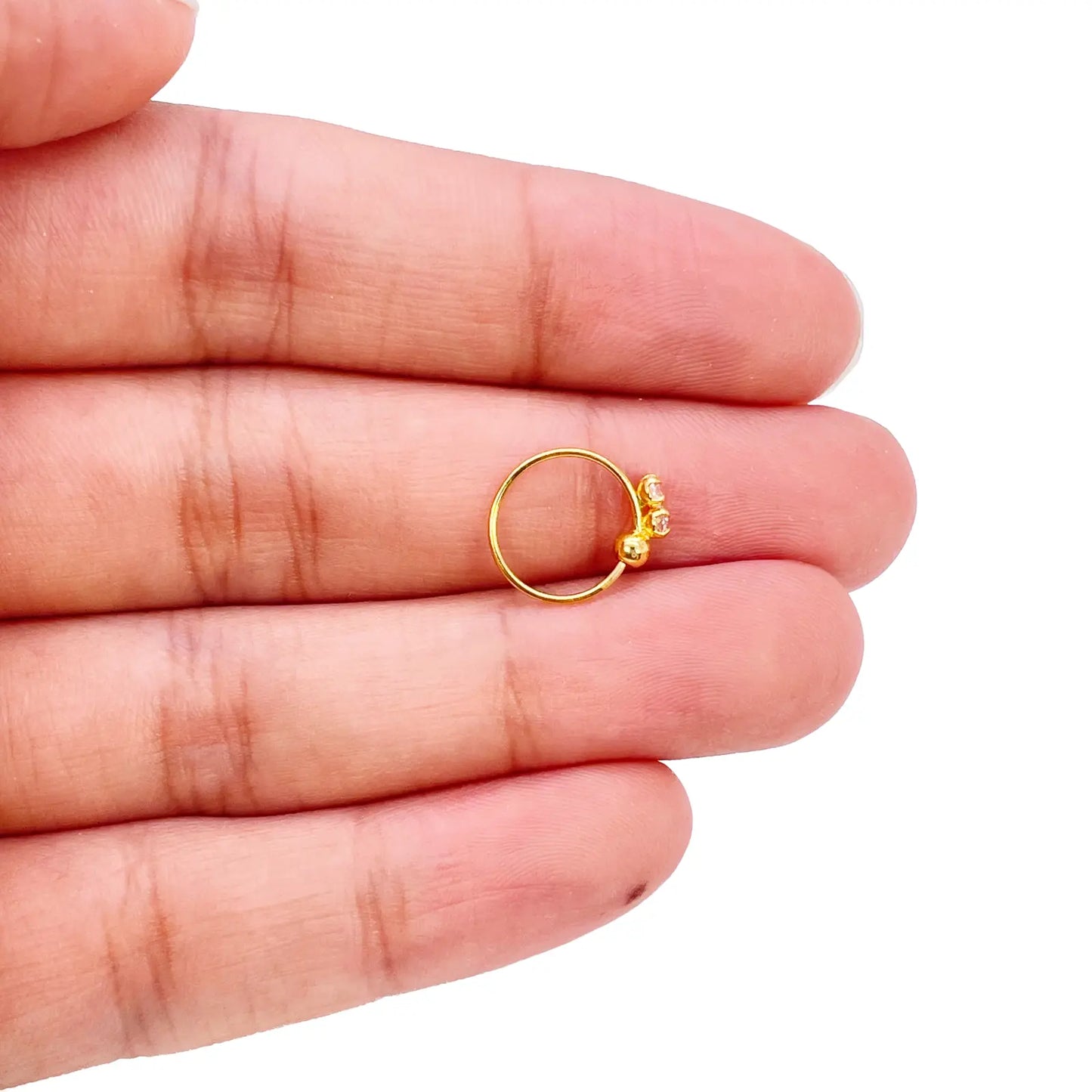 22ct Yellow Gold Beautiful Tiny Hoop Huggie Nose Hoop Huggie Ring 9mm 