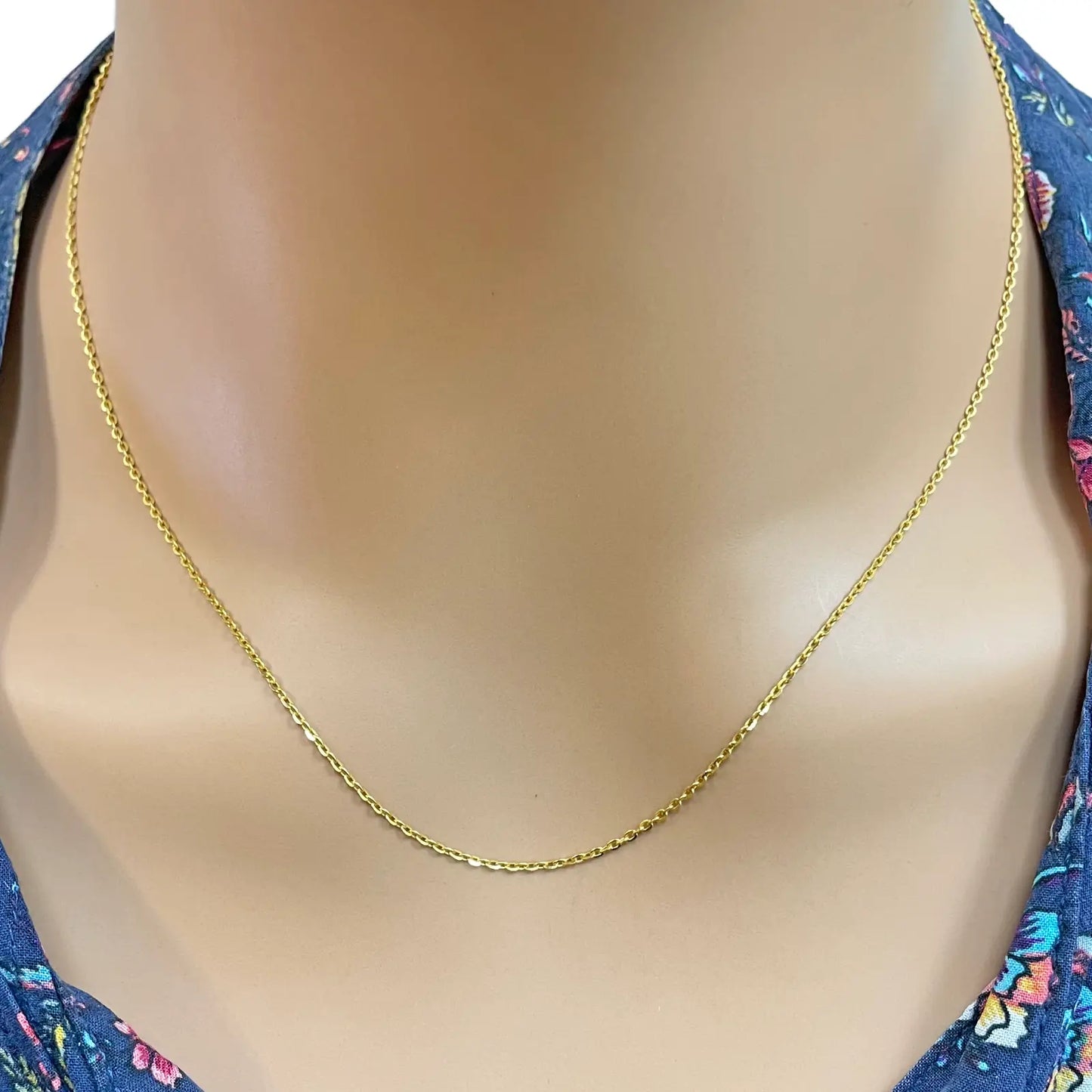 22ct Yellow Gold Cable Link Chain 17 inches 0.9mm Width 