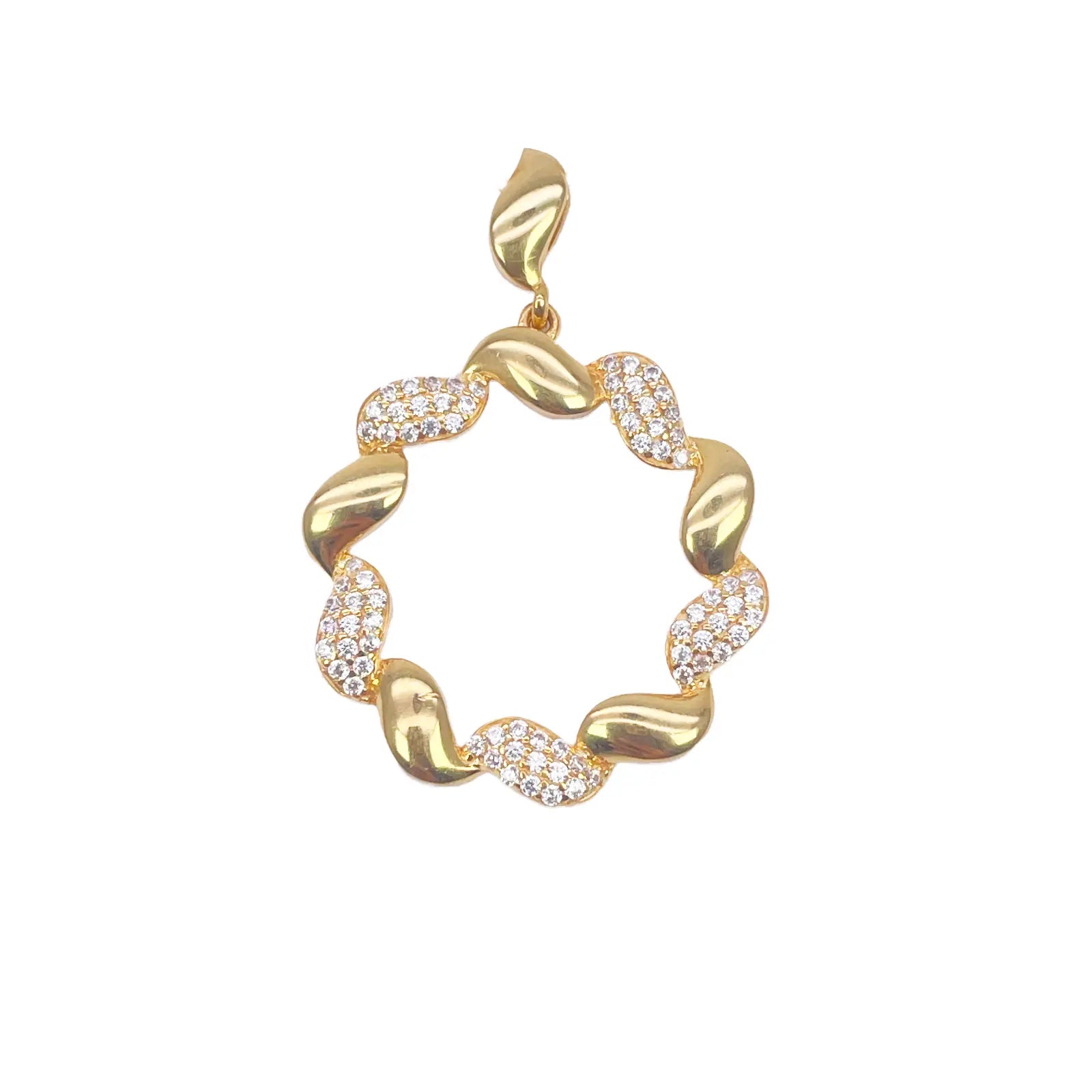 22ct Yellow Gold Circle Of Life Leaf Pendant & Matching Leaf Earrings Set 