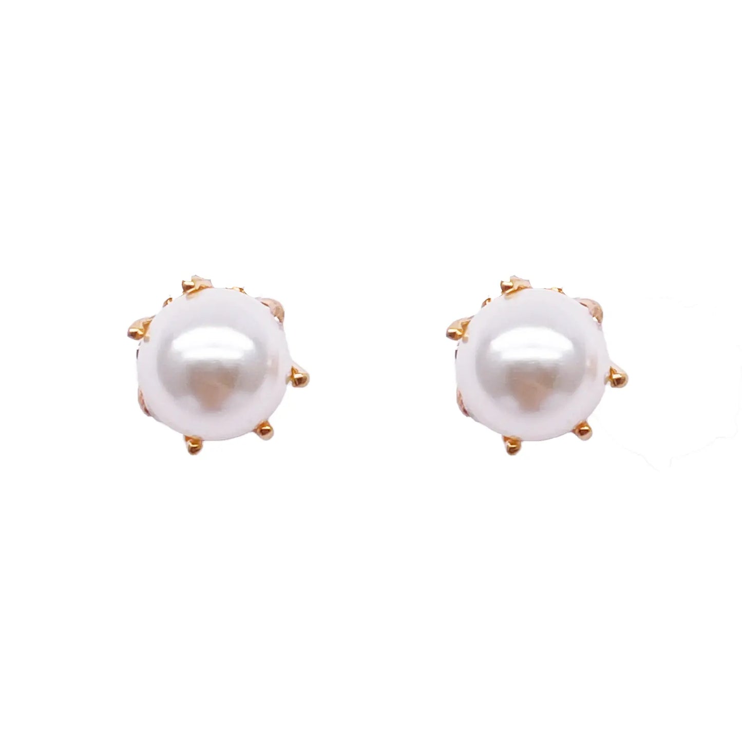 22ct Yellow Gold Claw Set Pearl Earrings 