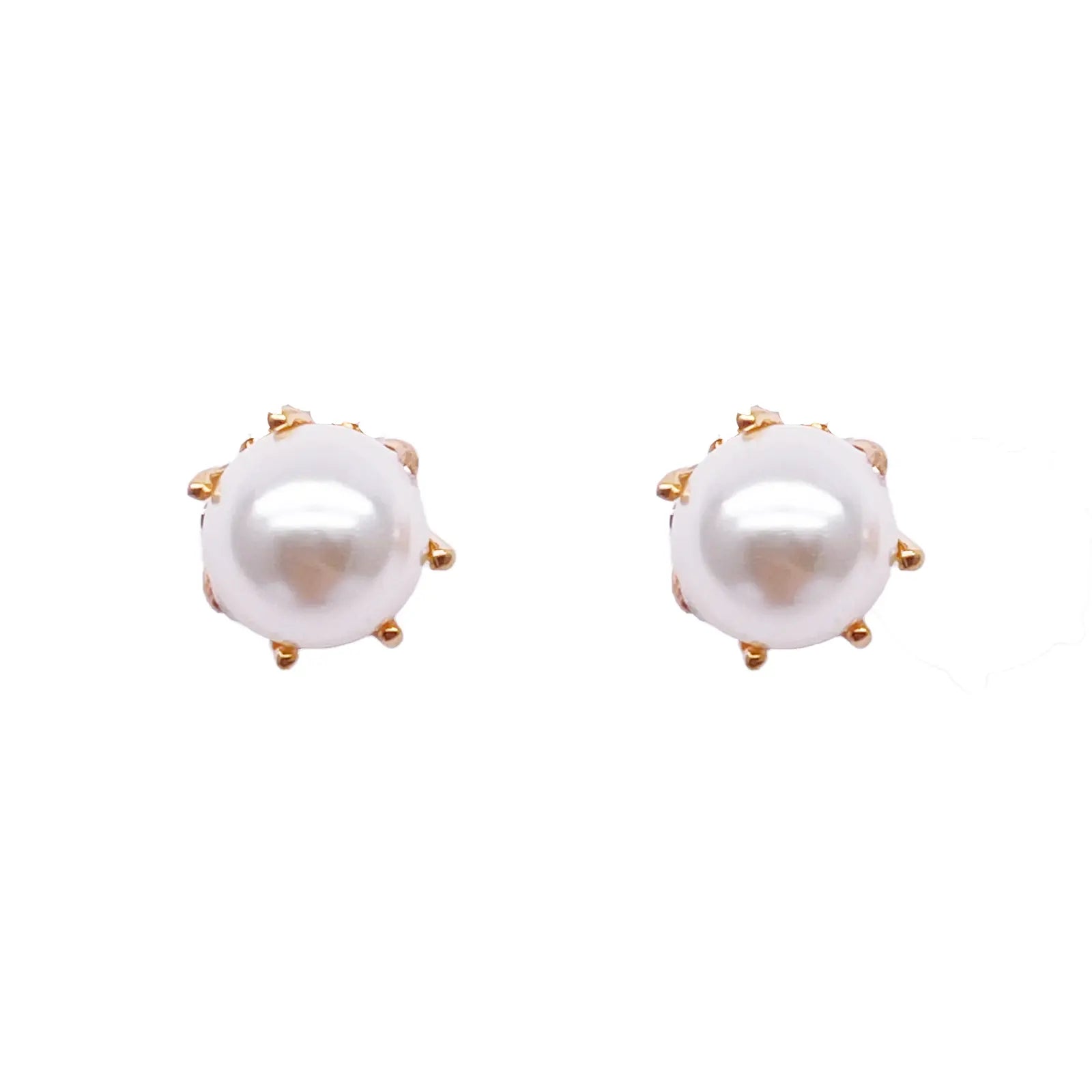 22ct Yellow Gold Claw Set Pearl Earrings 