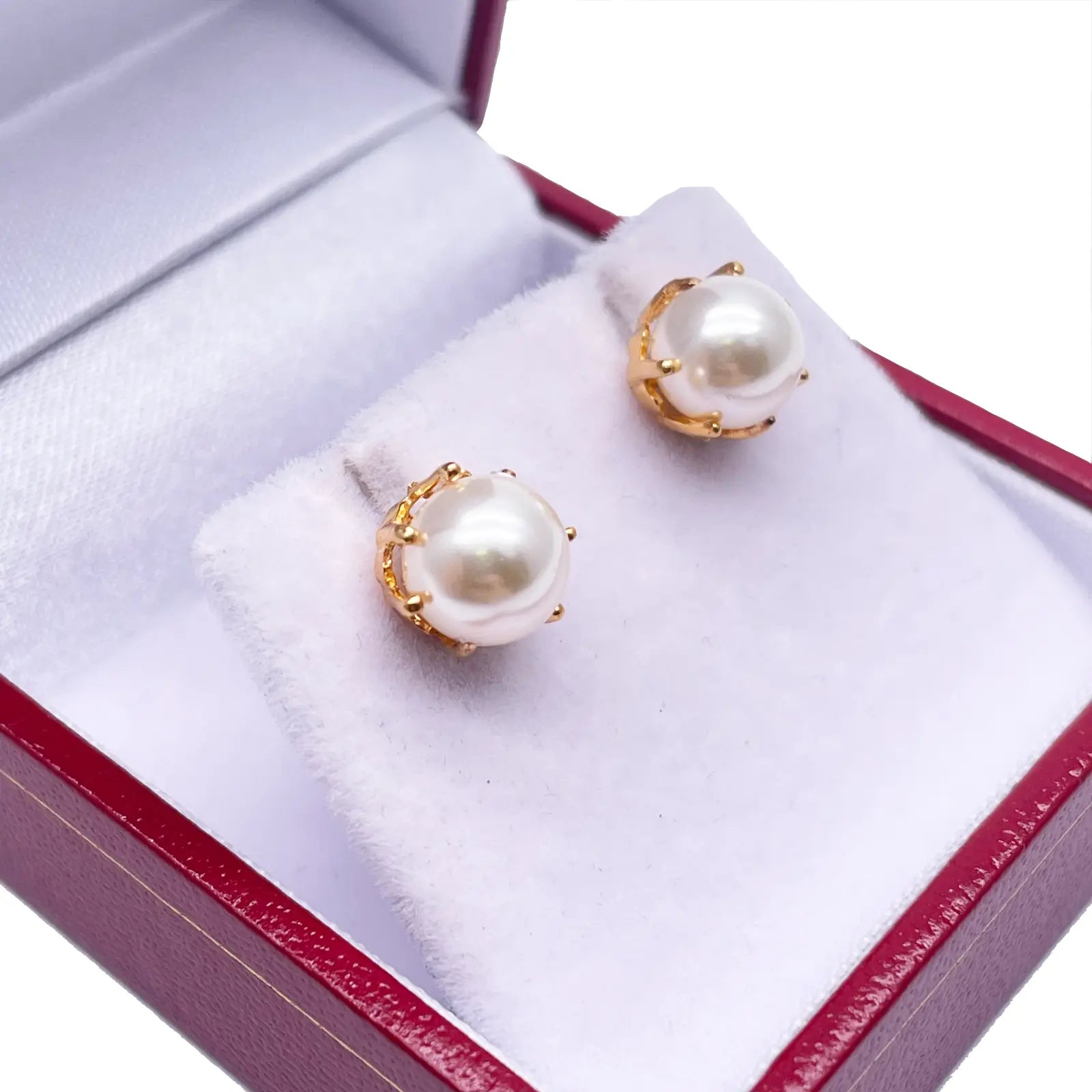 22ct Yellow Gold Claw Set Pearl Earrings 
