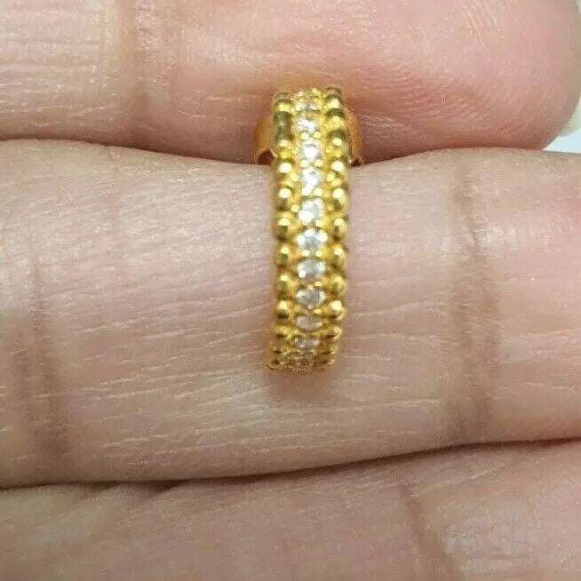 22ct Yellow Gold Cubic Zirconia Earrings Claw Set 