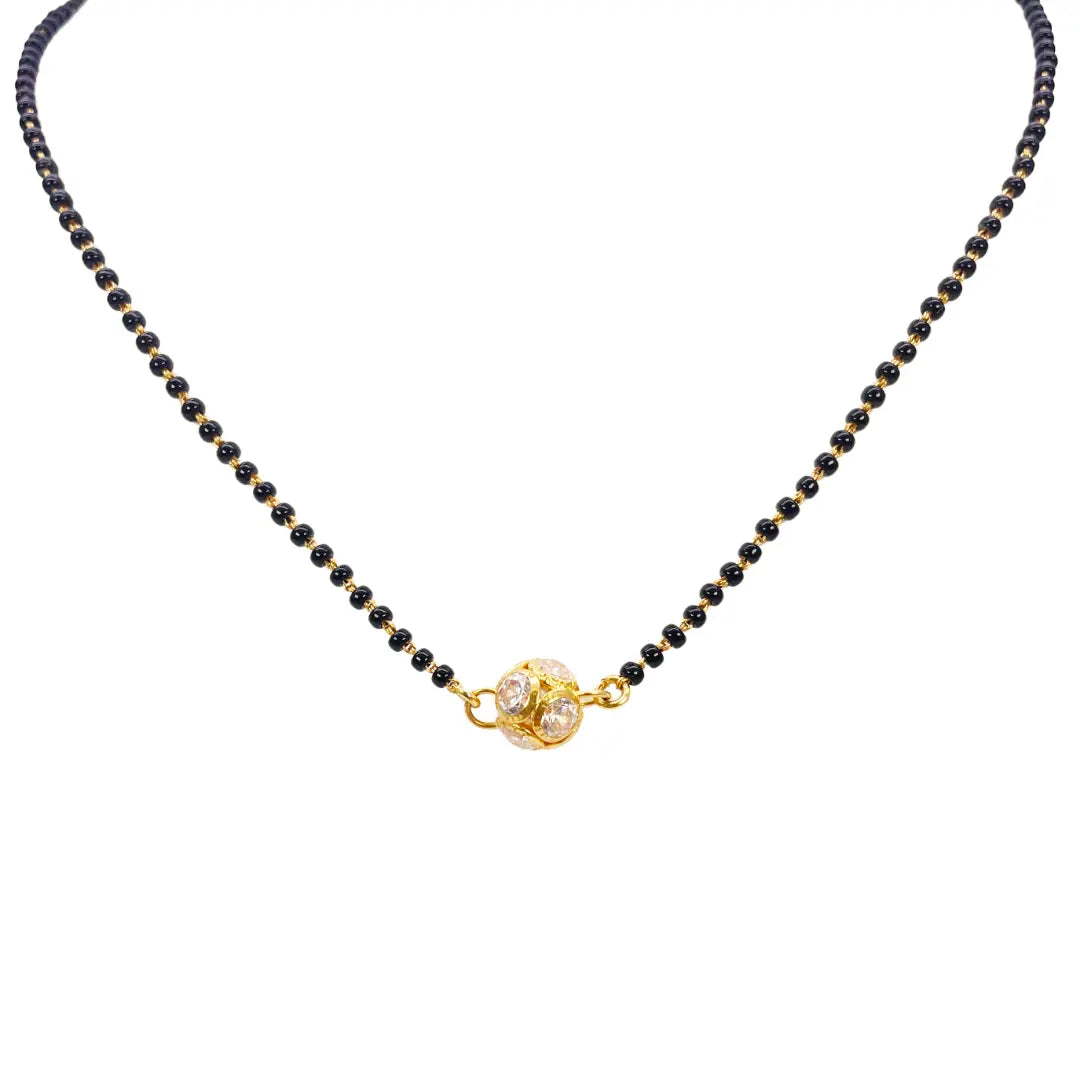 22ct Yellow Gold Cubic Zirconia Sparkly Ball Mangalsutra 16 inches 5.8gm  Mangalsutra Chains
