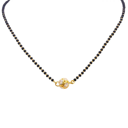 22ct Yellow Gold Cubic Zirconia Sparkly Ball Mangalsutra 16 inches 5.8gm  Mangalsutra Chains