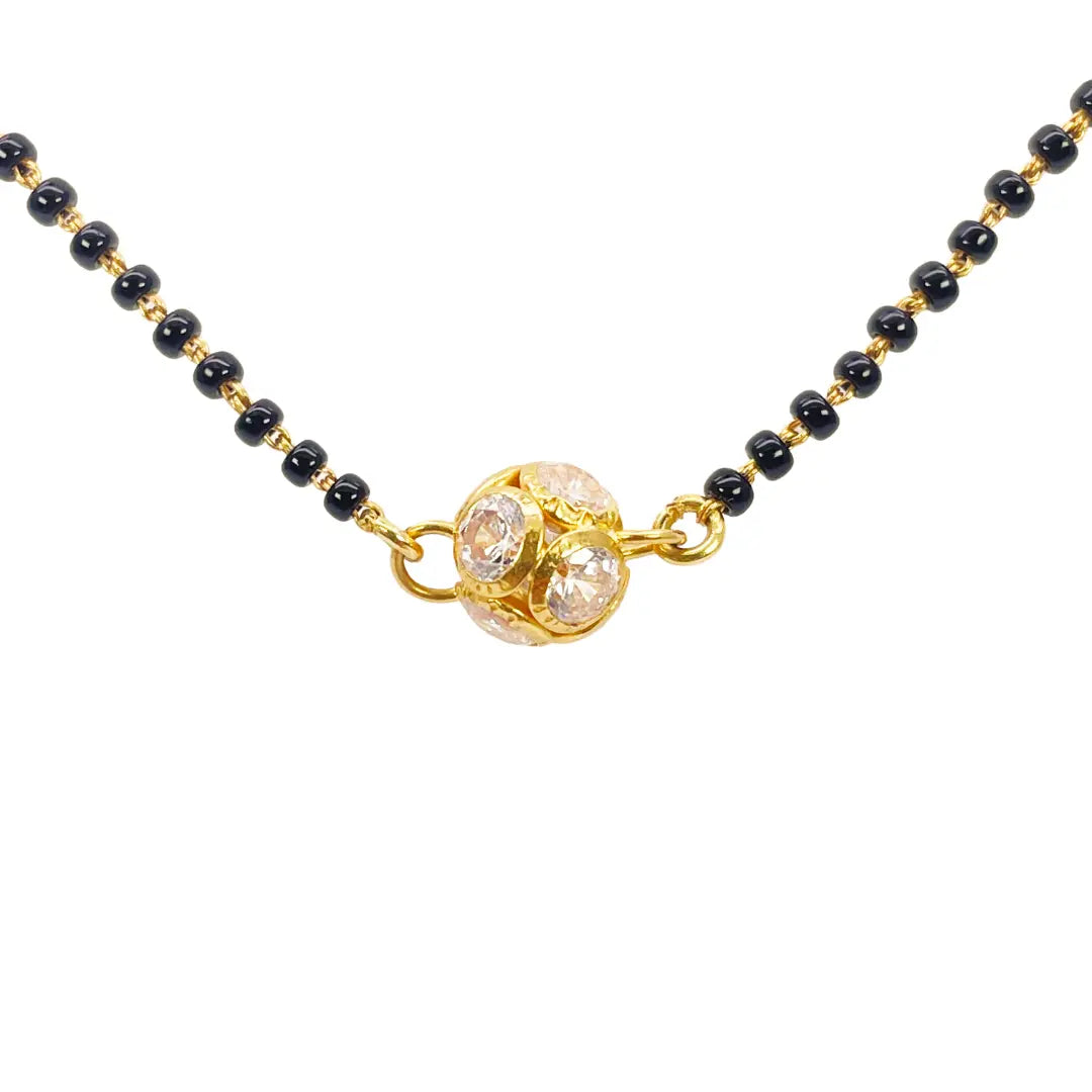 22ct Yellow Gold Cubic Zirconia Sparkly Ball Mangalsutra 16 inches 5.8gm  Mangalsutra Chains