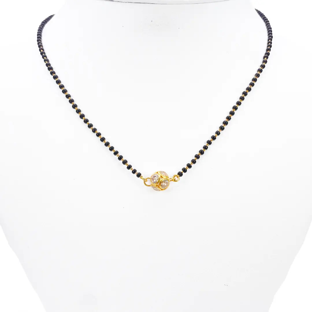 22ct Yellow Gold Cubic Zirconia Sparkly Ball Mangalsutra 16 inches 5.8gm  Mangalsutra Chains