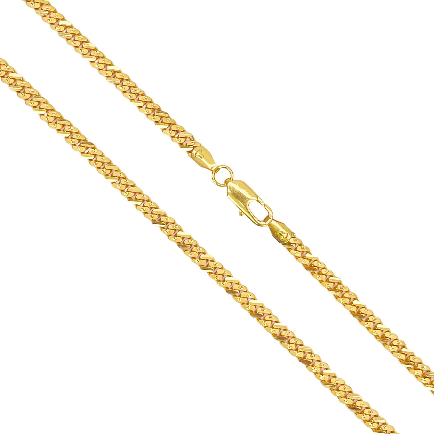 22ct Yellow Gold Curb Chain Necklace 22 Inches 4mm Width 