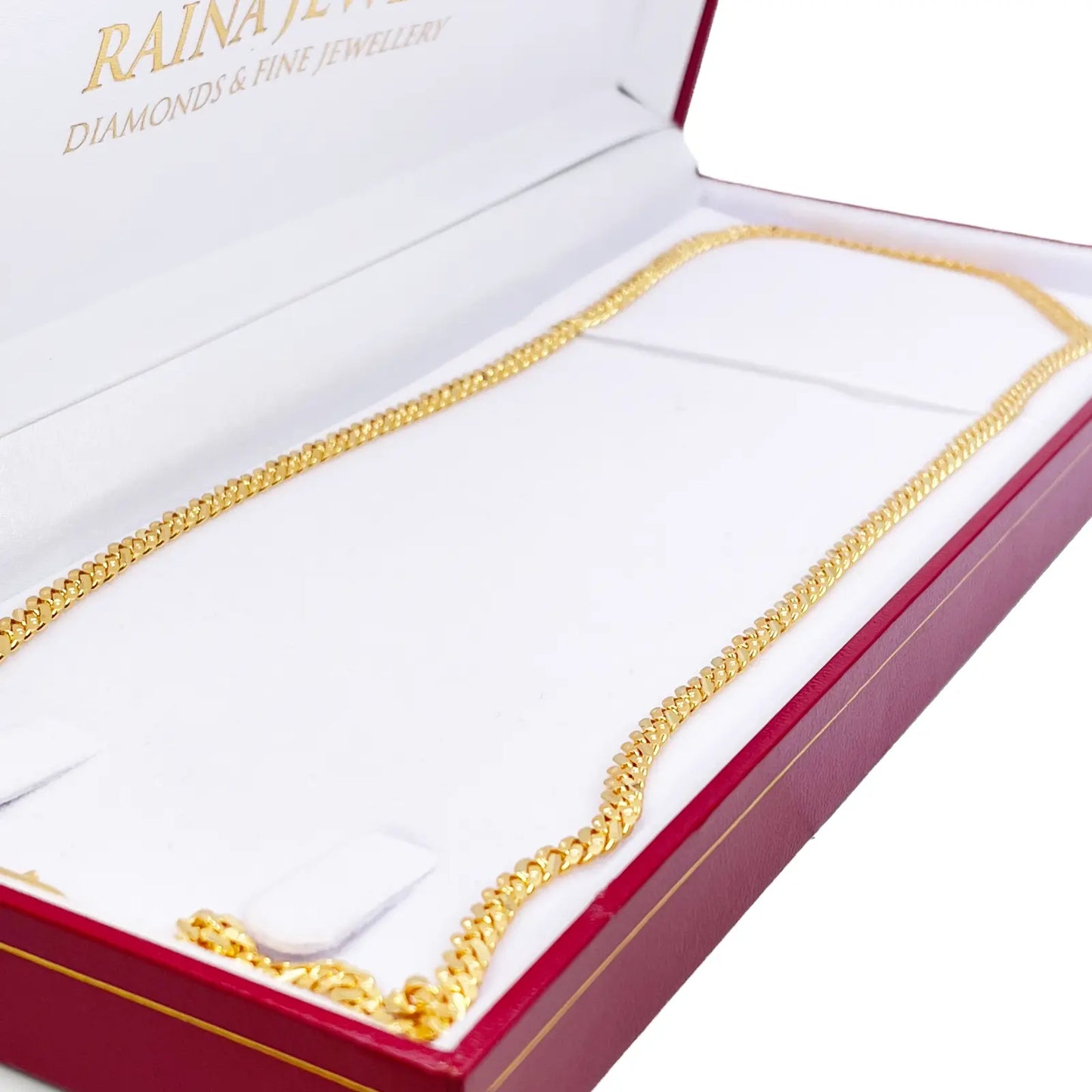 22ct Yellow Gold Curb Chain Necklace 22 Inches 4mm Width 