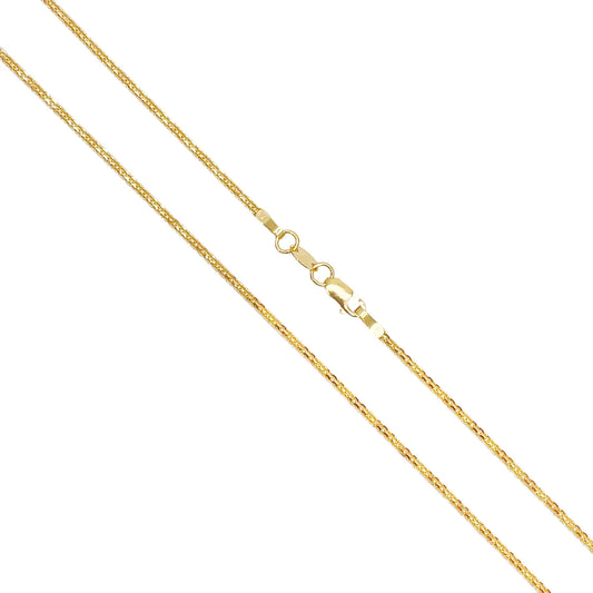 22ct Yellow Gold Fancy Flat Chain Necklace 18'' inch 1.5mm Width 