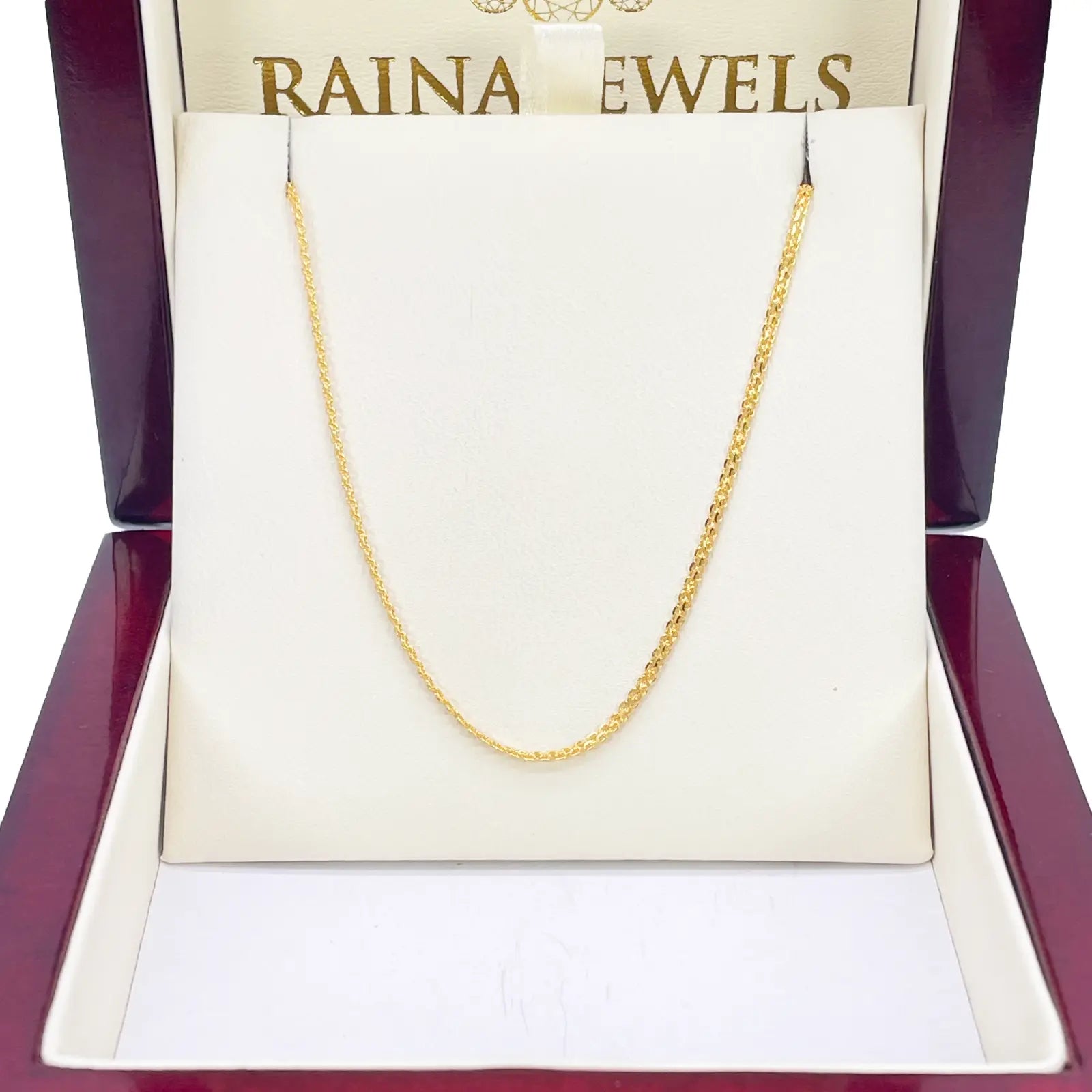 22ct Yellow Gold Fancy Flat Chain Necklace 18'' inch 1.5mm Width 