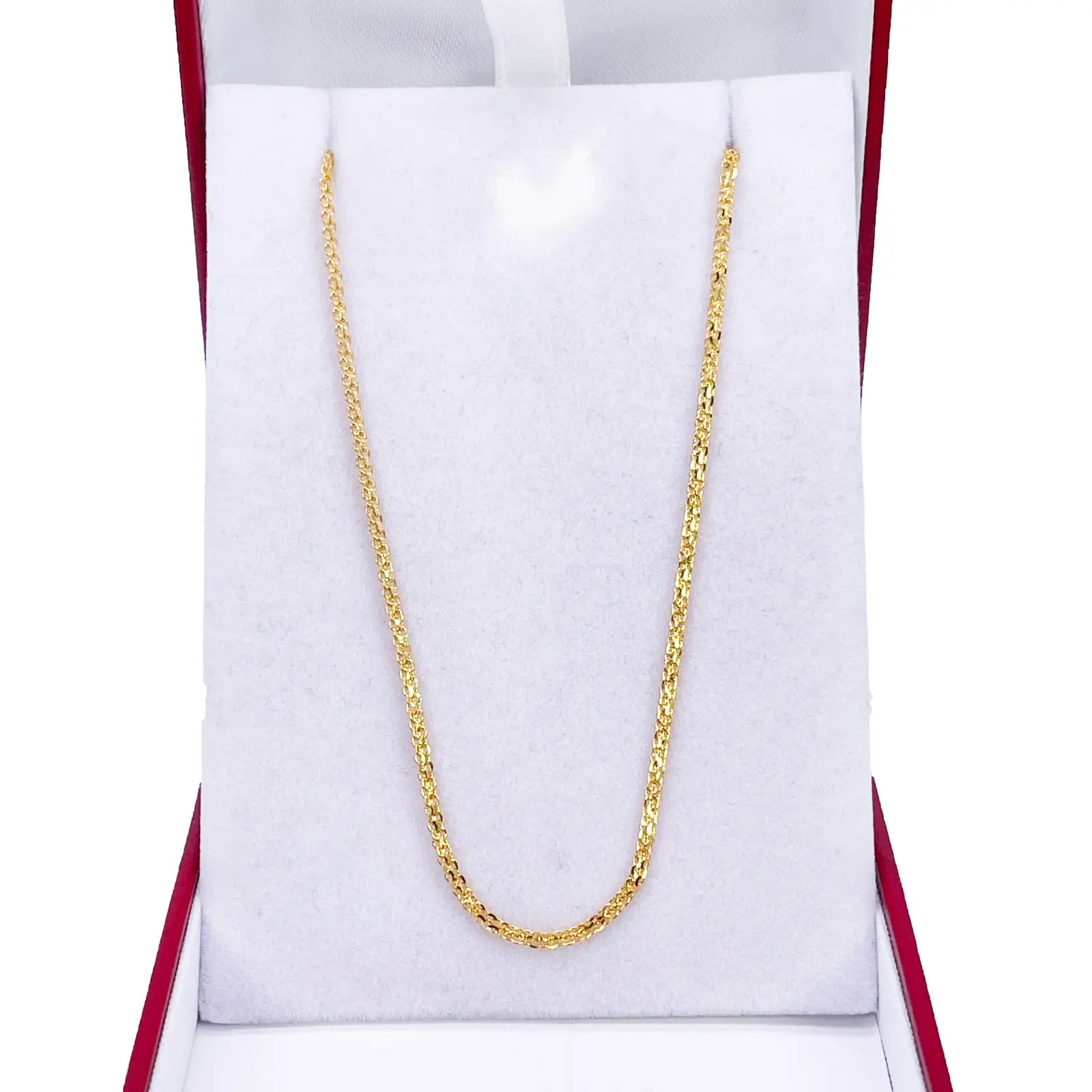 22ct Yellow Gold Fancy Flat Chain Necklace 18'' inch 1.5mm Width 