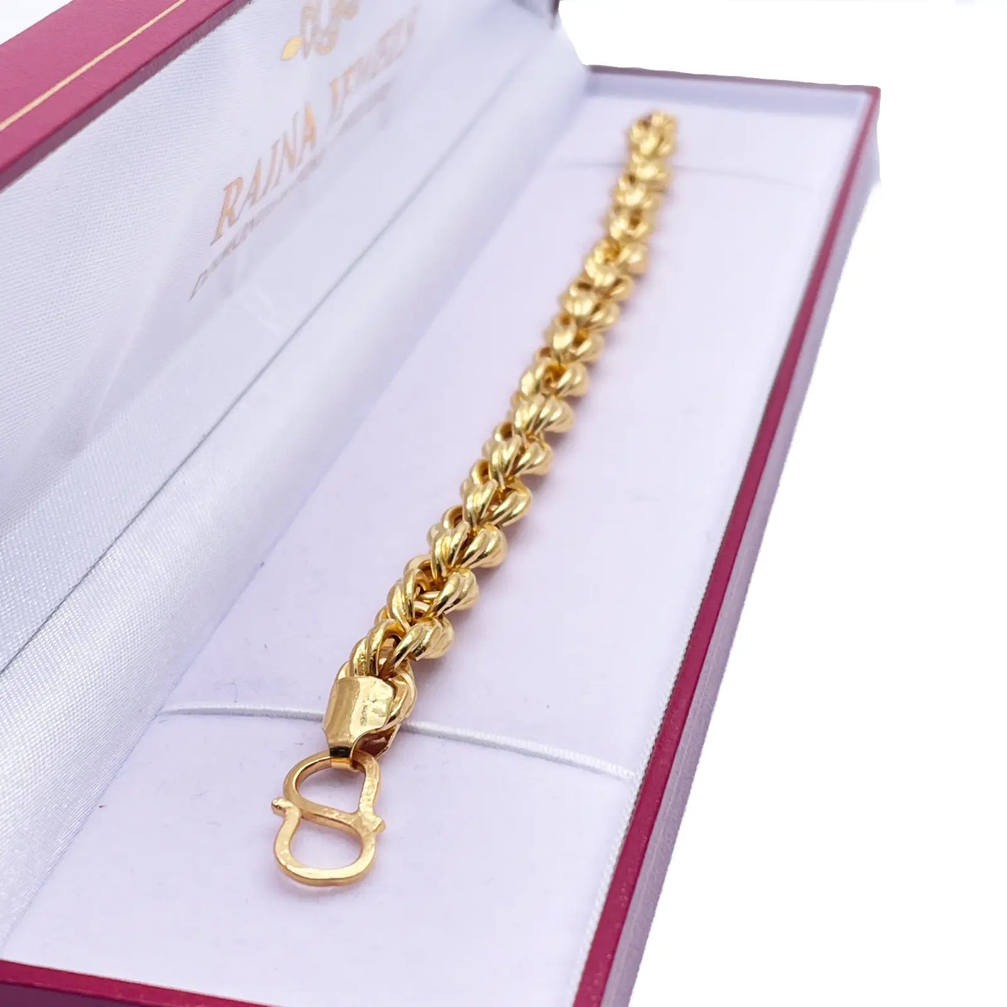 22ct Yellow Gold Fancy Hollow Twisted Rope Bracelet 7''inches 